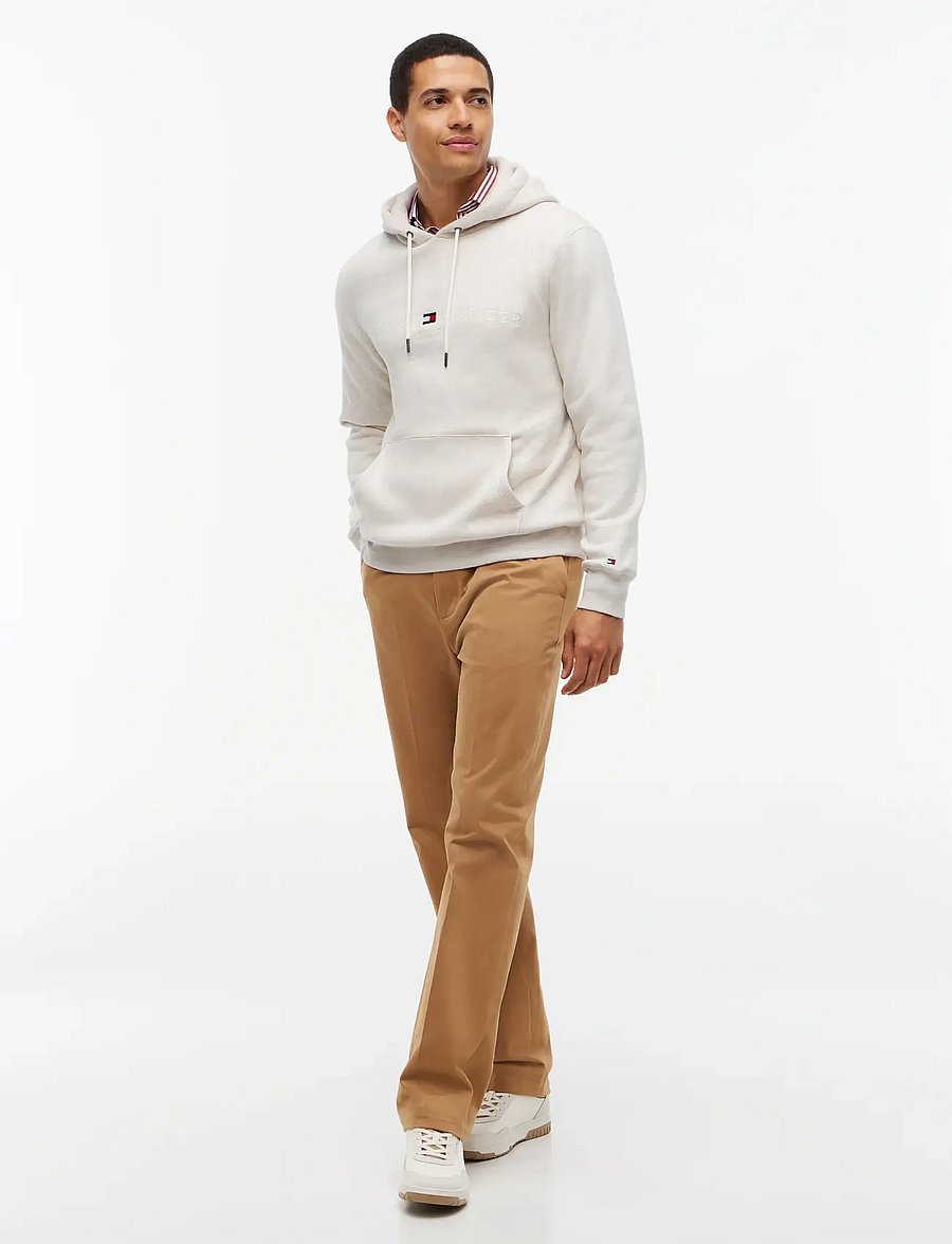 Tommy Hilfiger - TOMMY LOGO HOODY - hættetrøjer - heathered oatmilk tonal - 4
