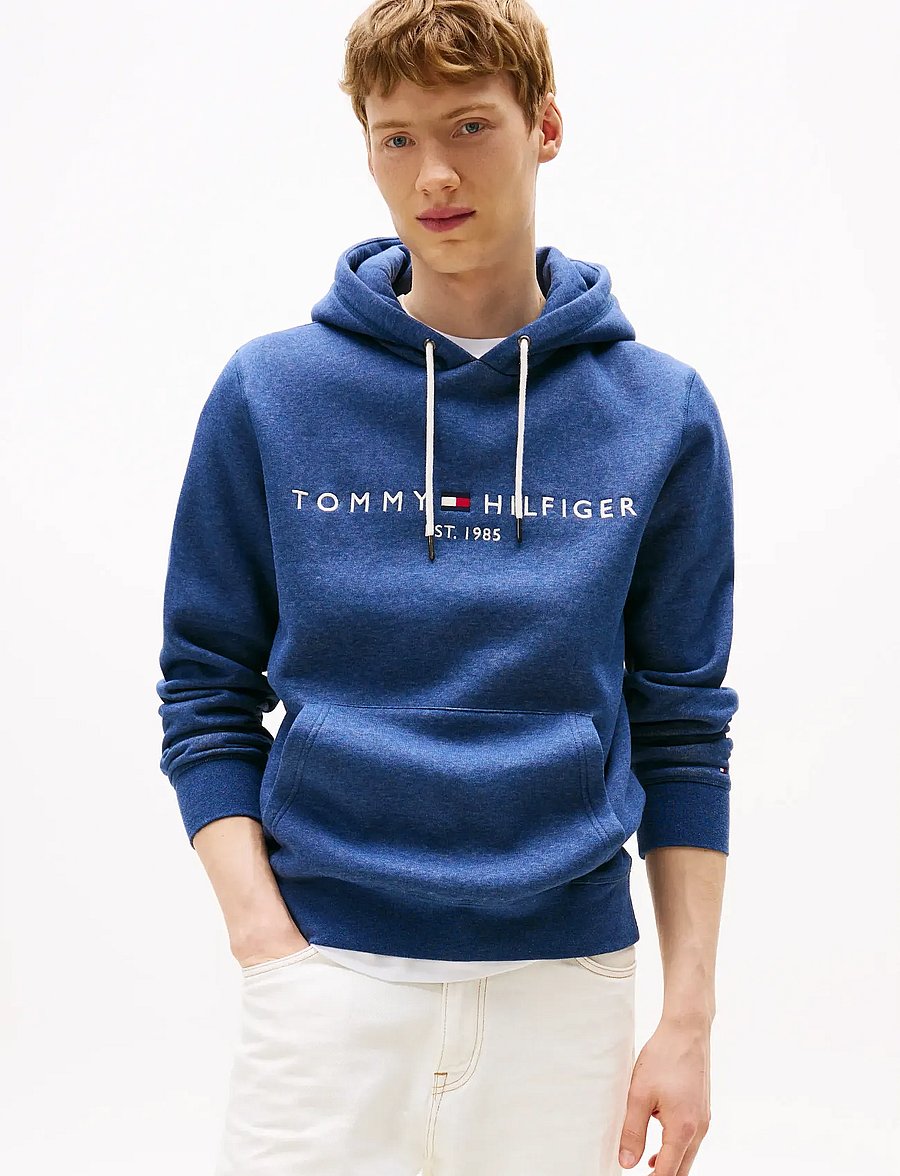 Tommy Hilfiger - TOMMY LOGO HOODY - sweats à capuche - aegean sea heather - 0