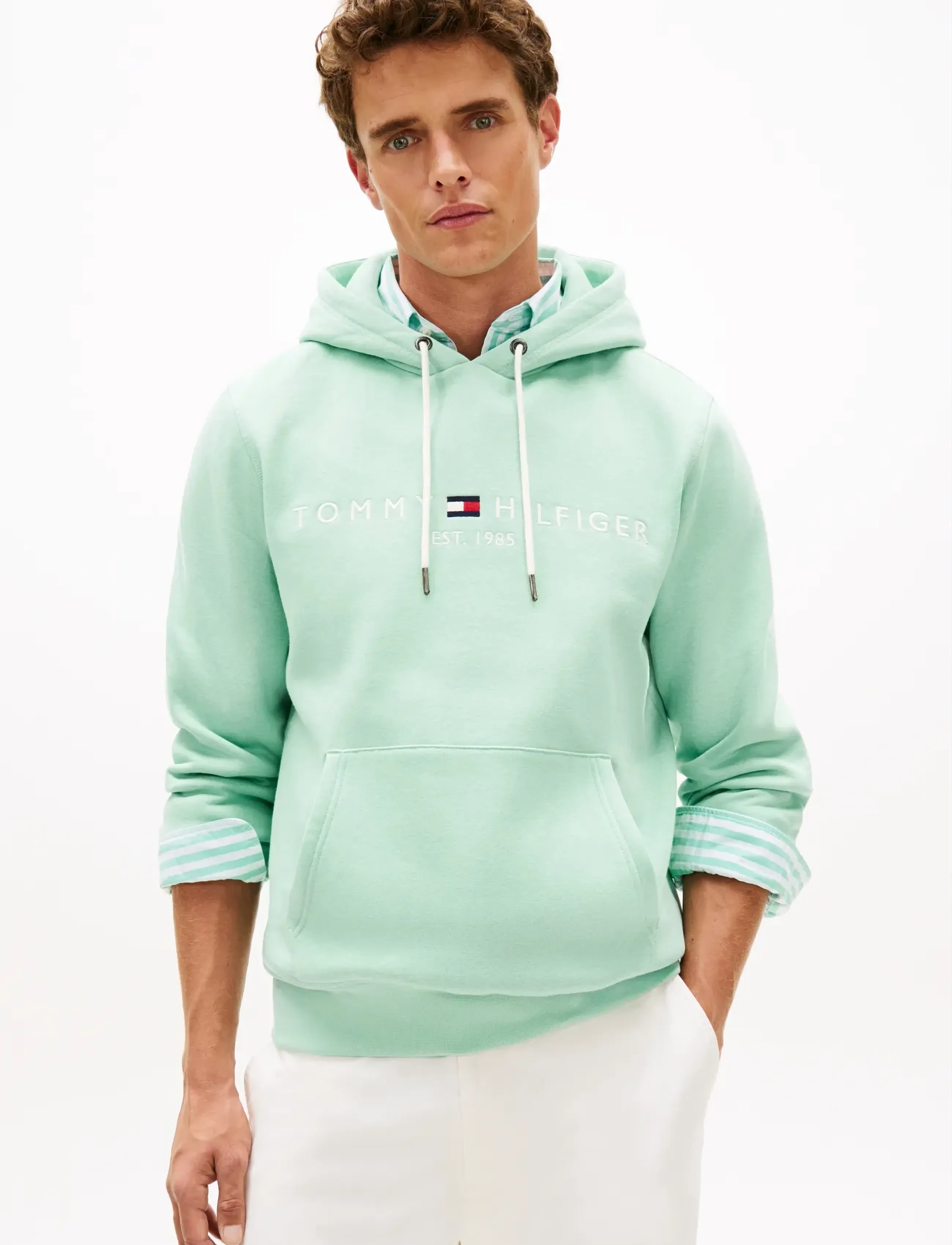 Tommy Hilfiger TOMMY LOGO HOODY - Dressipluusid - CRUSHED MINT / green