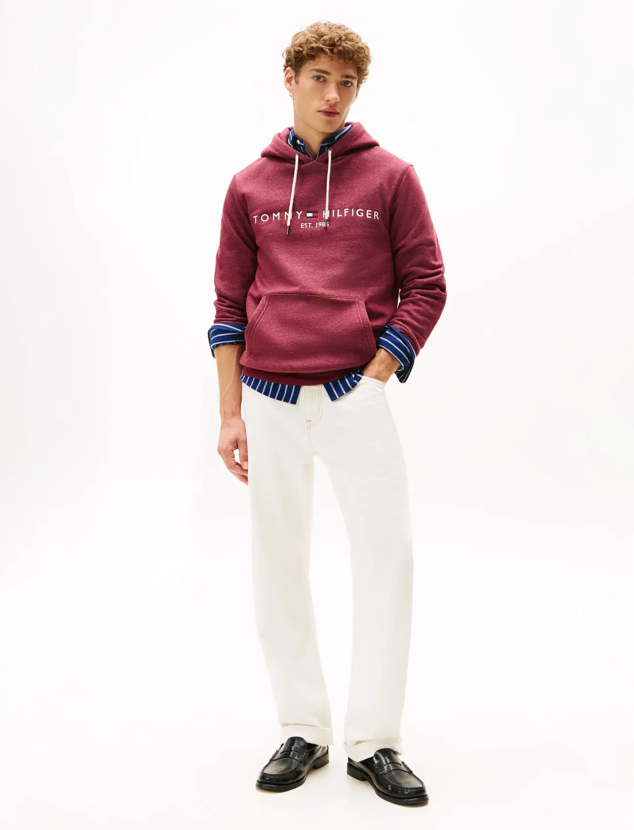 Tommy Hilfiger - TOMMY LOGO HOODY - džemperiai su gobtuvu - deep rouge heather - 2