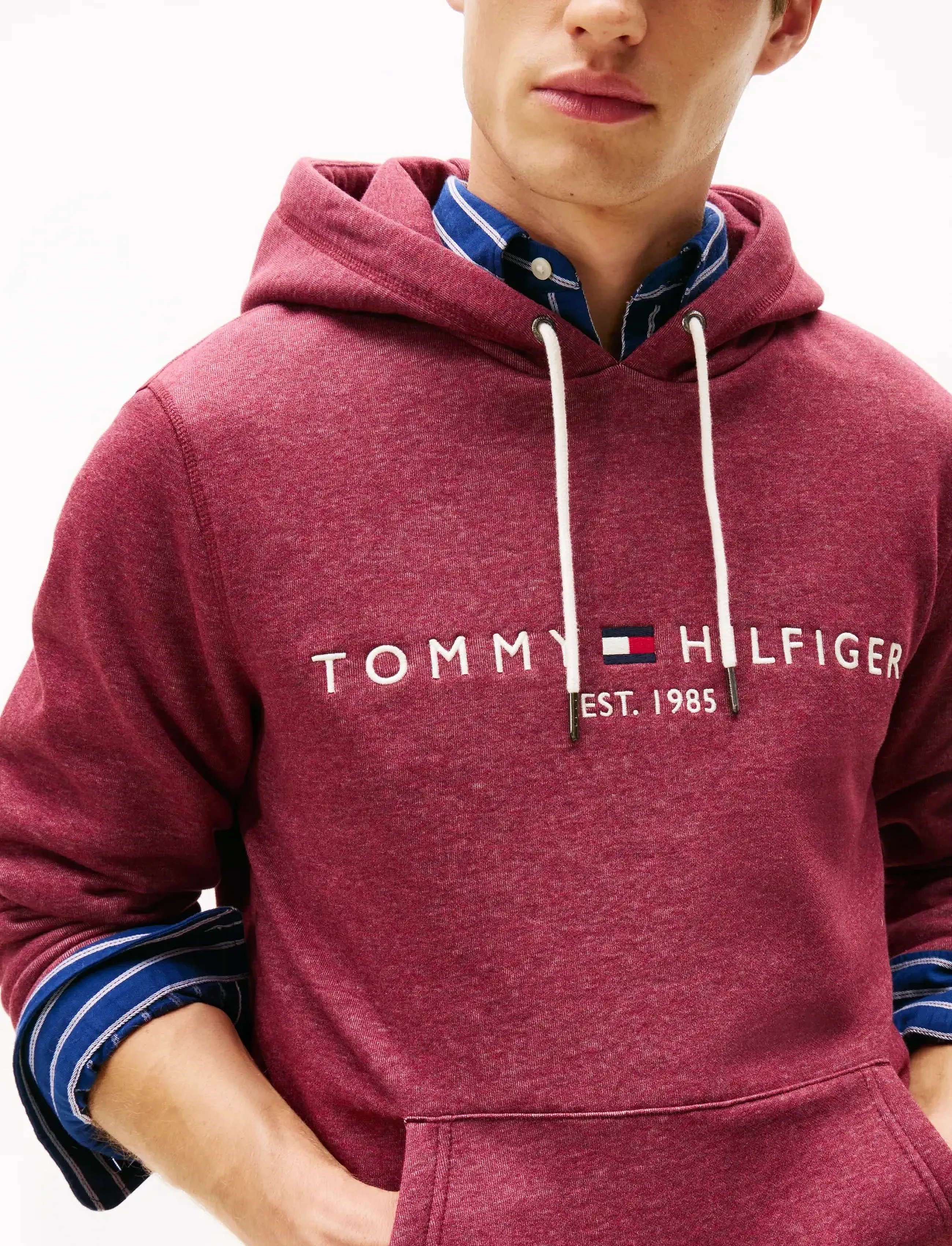 Tommy Hilfiger - TOMMY LOGO HOODY - džemperiai su gobtuvu - deep rouge heather - 4