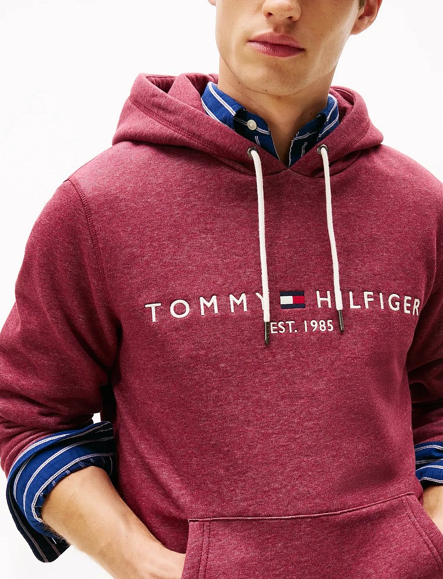 Tommy Hilfiger - TOMMY LOGO HOODY - kapuutsiga dressipluusid - deep rouge heather - 4