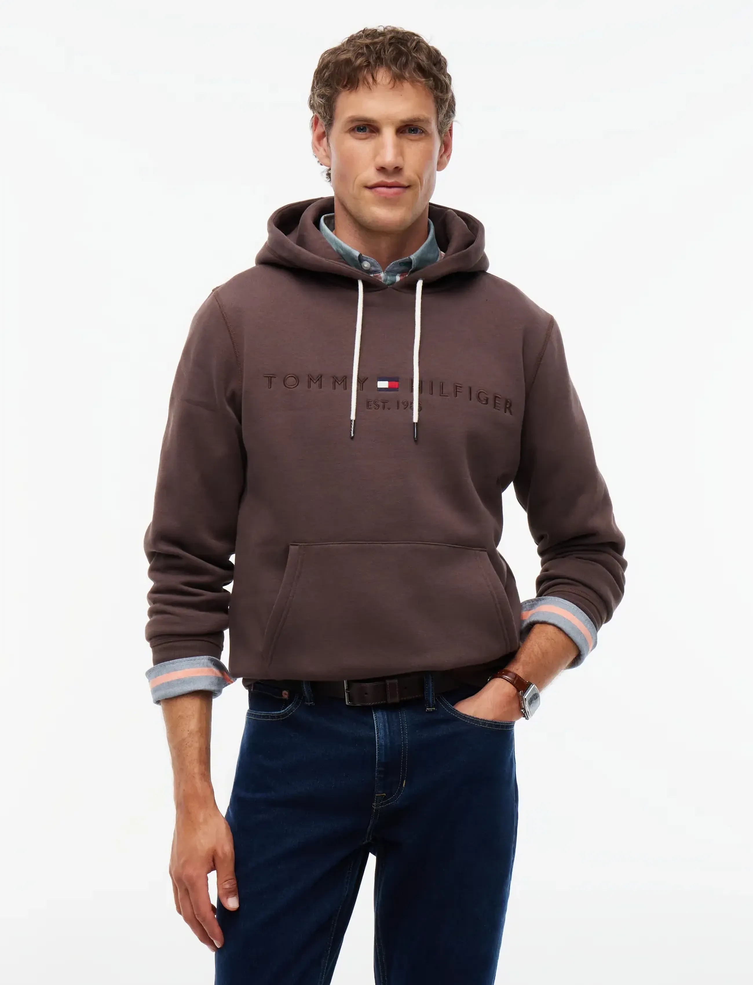 Tommy Hilfiger TOMMY LOGO HOODY - Kapuzenpullover - EARTHY BROWN  TONAL / brown