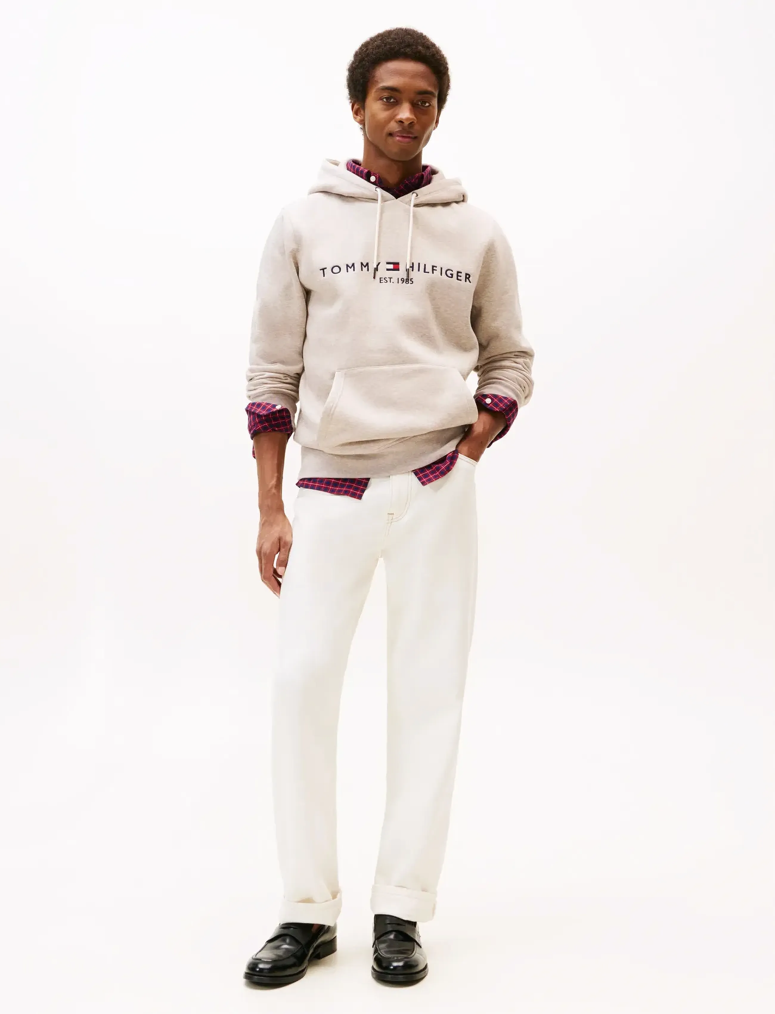 Tommy Hilfiger - TOMMY LOGO HOODY - hupparit - heathered pebble - 2