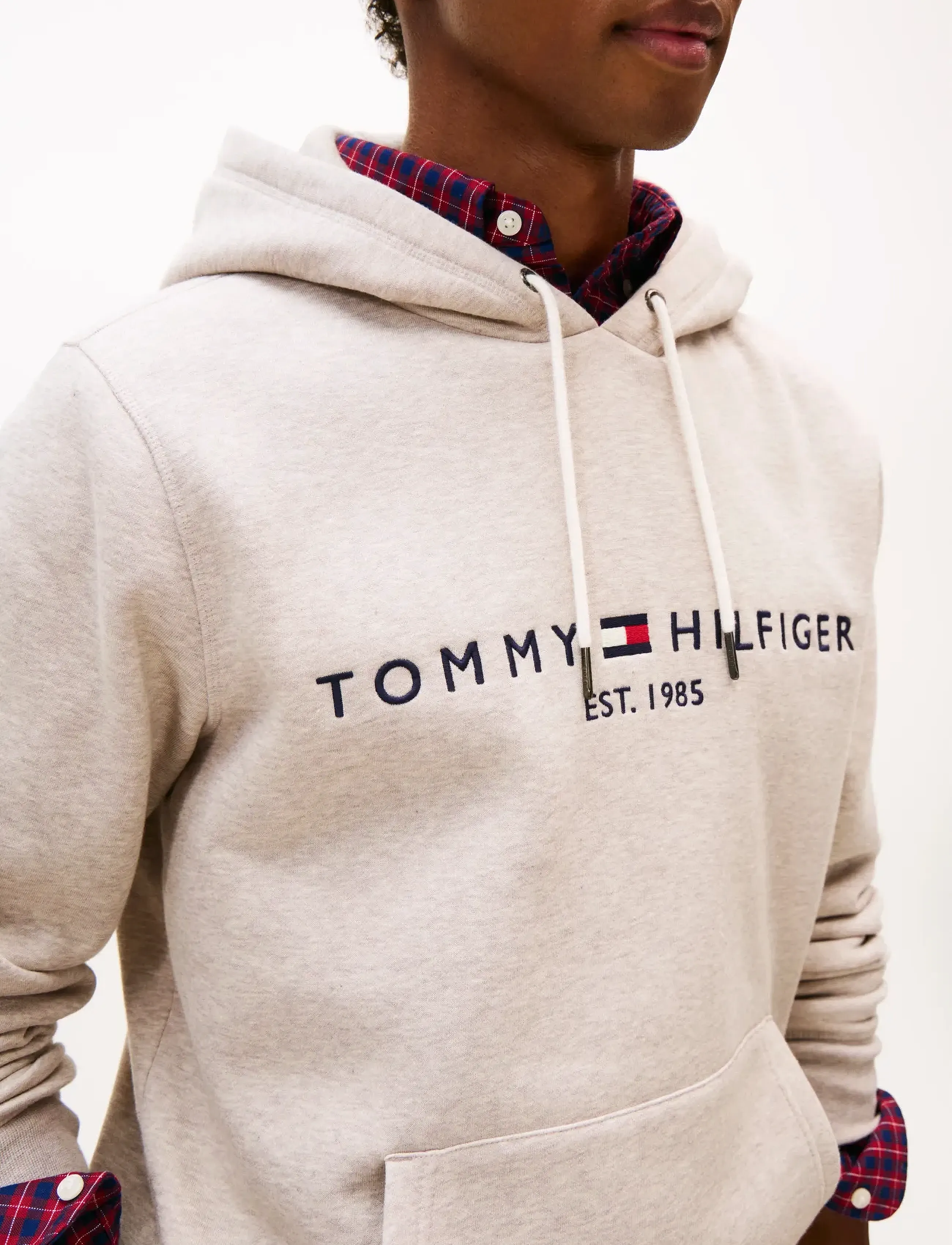 Tommy Hilfiger - TOMMY LOGO HOODY - hupparit - heathered pebble - 4