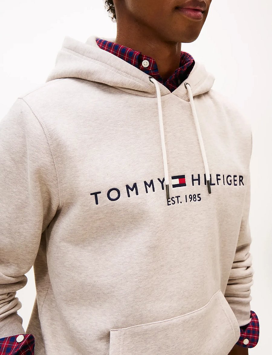 Tommy Hilfiger - TOMMY LOGO HOODY - kapuutsiga dressipluusid - heathered pebble - 4