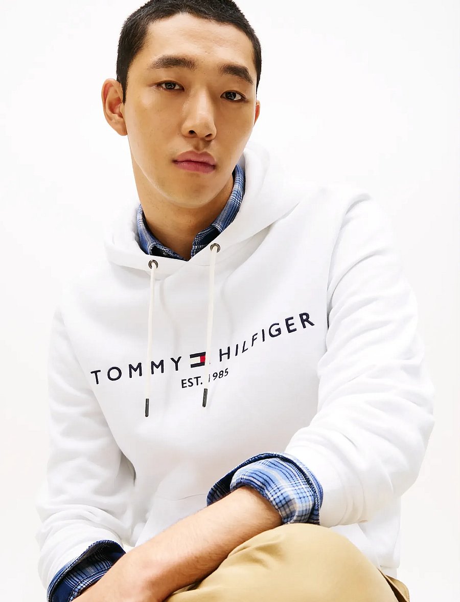 Tommy Hilfiger - TOMMY LOGO HOODY - kapuutsiga dressipluusid - white - 5