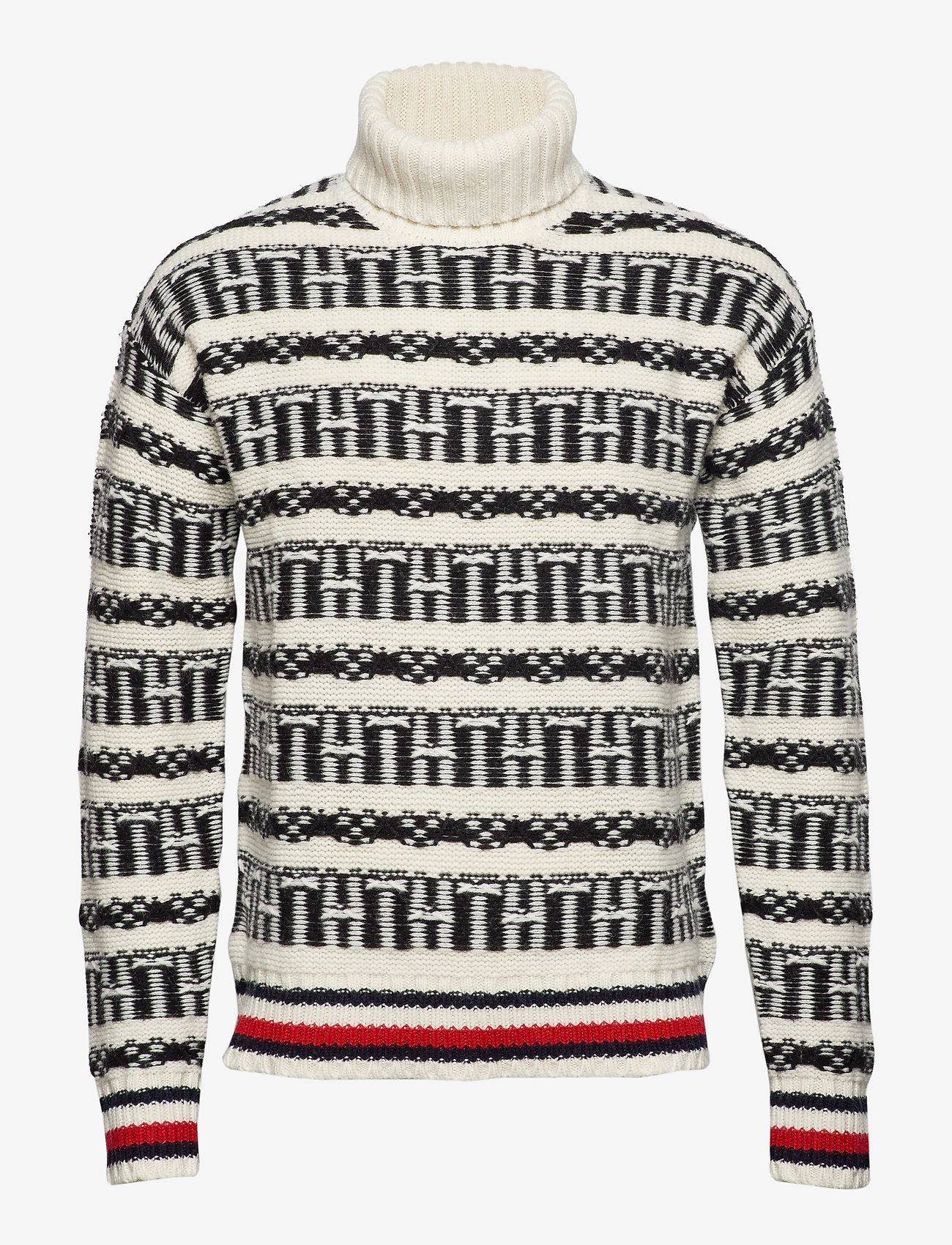 Tommy Hilfiger - OVERSIZED FAIRISLE ROLL NECK - whisper white - 0