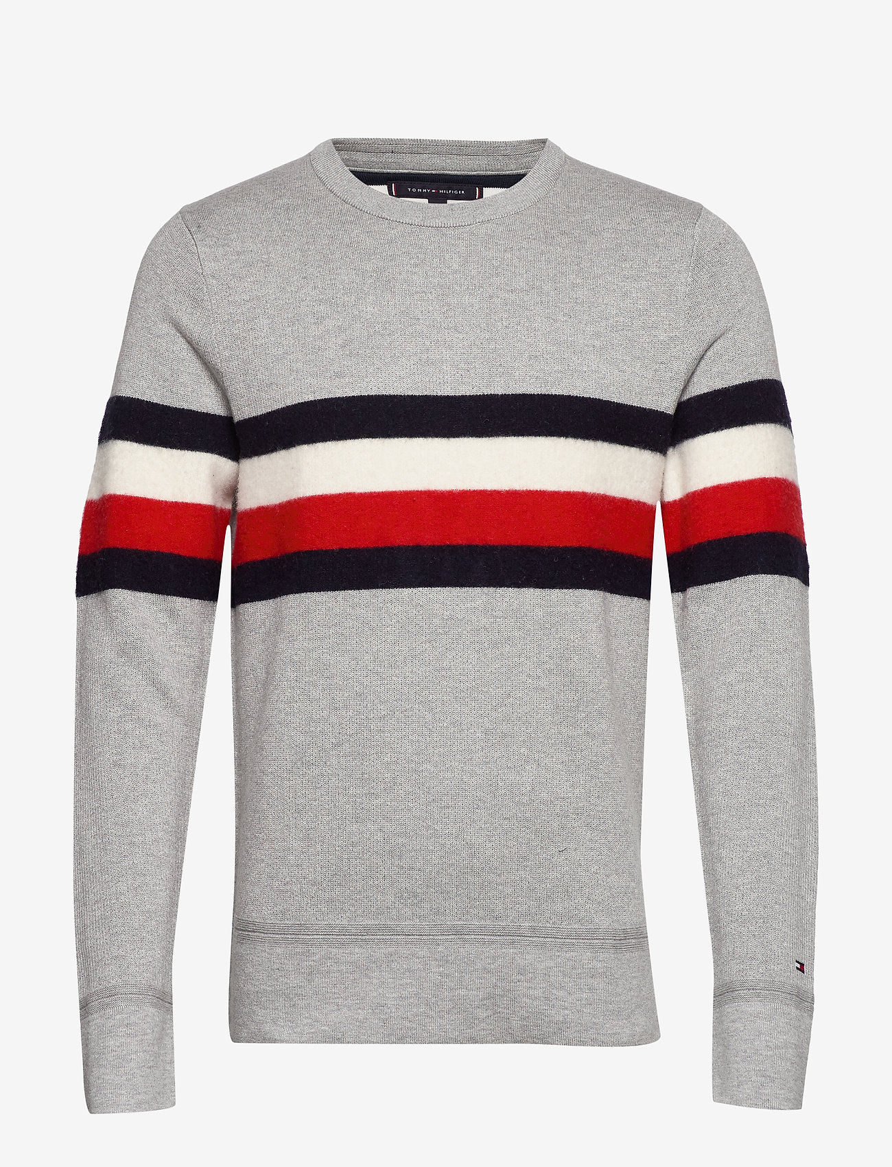 SOFT GLOBAL STRIPE SWEATER - CLOUD HEATHER