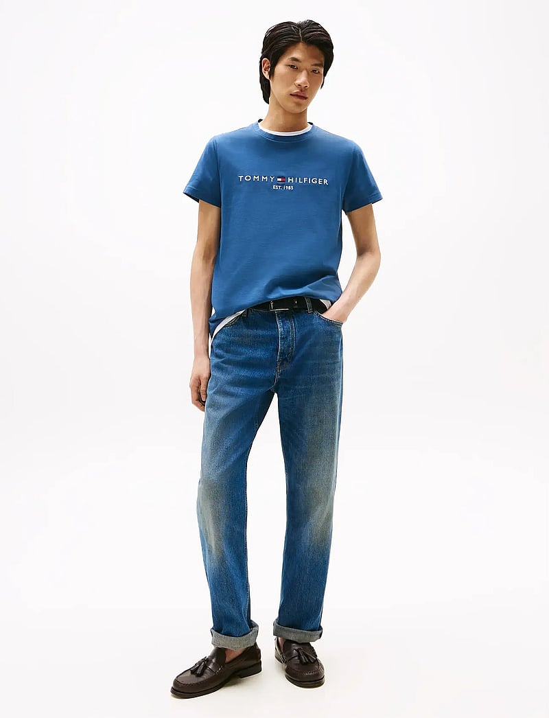 Tommy Hilfiger - TOMMY LOGO TEE - kortærmede t-shirts - aegean sea - 2