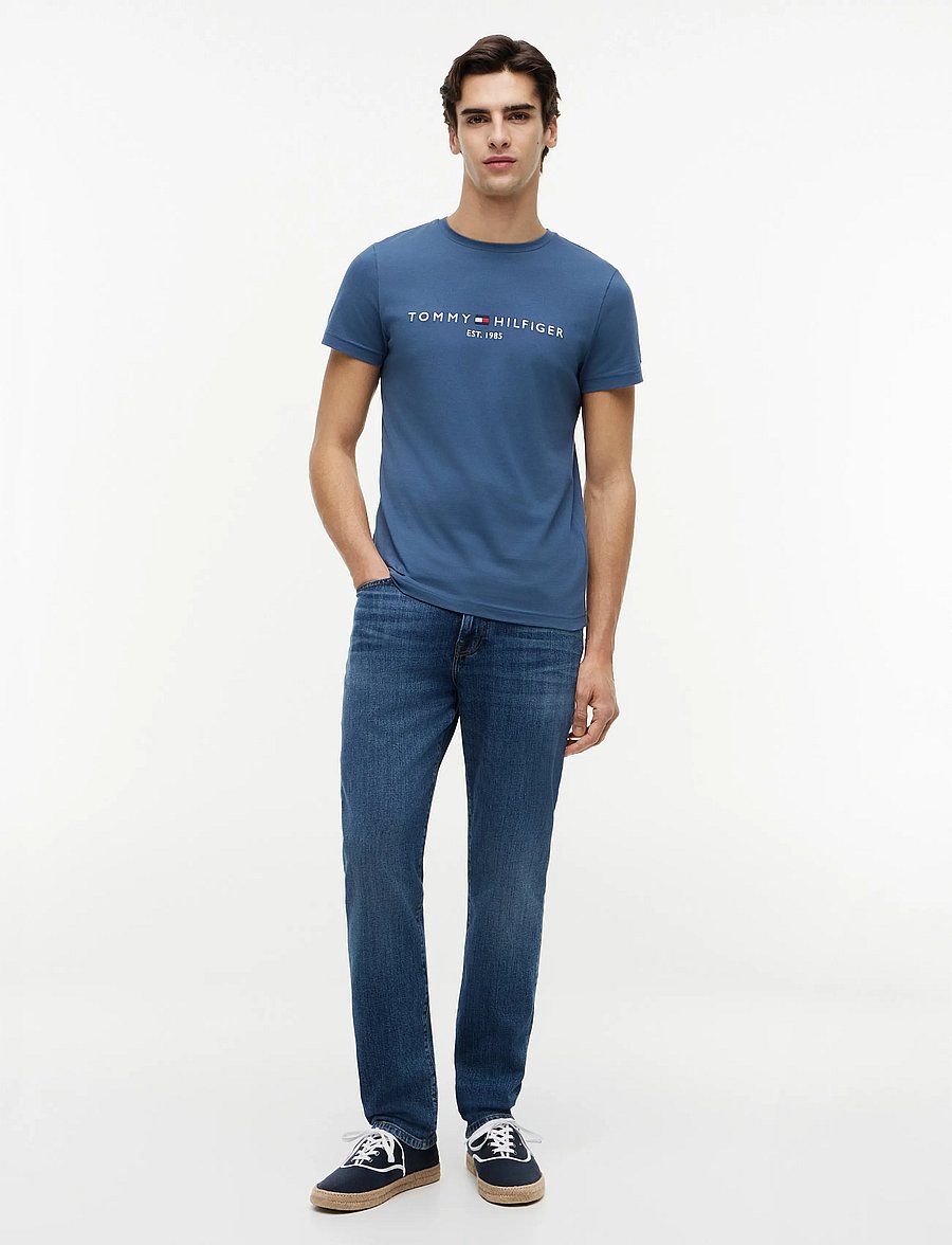 Tommy Hilfiger - TOMMY LOGO T-SHIRT - kurzärmelige t-shirts - aegean sea - 4