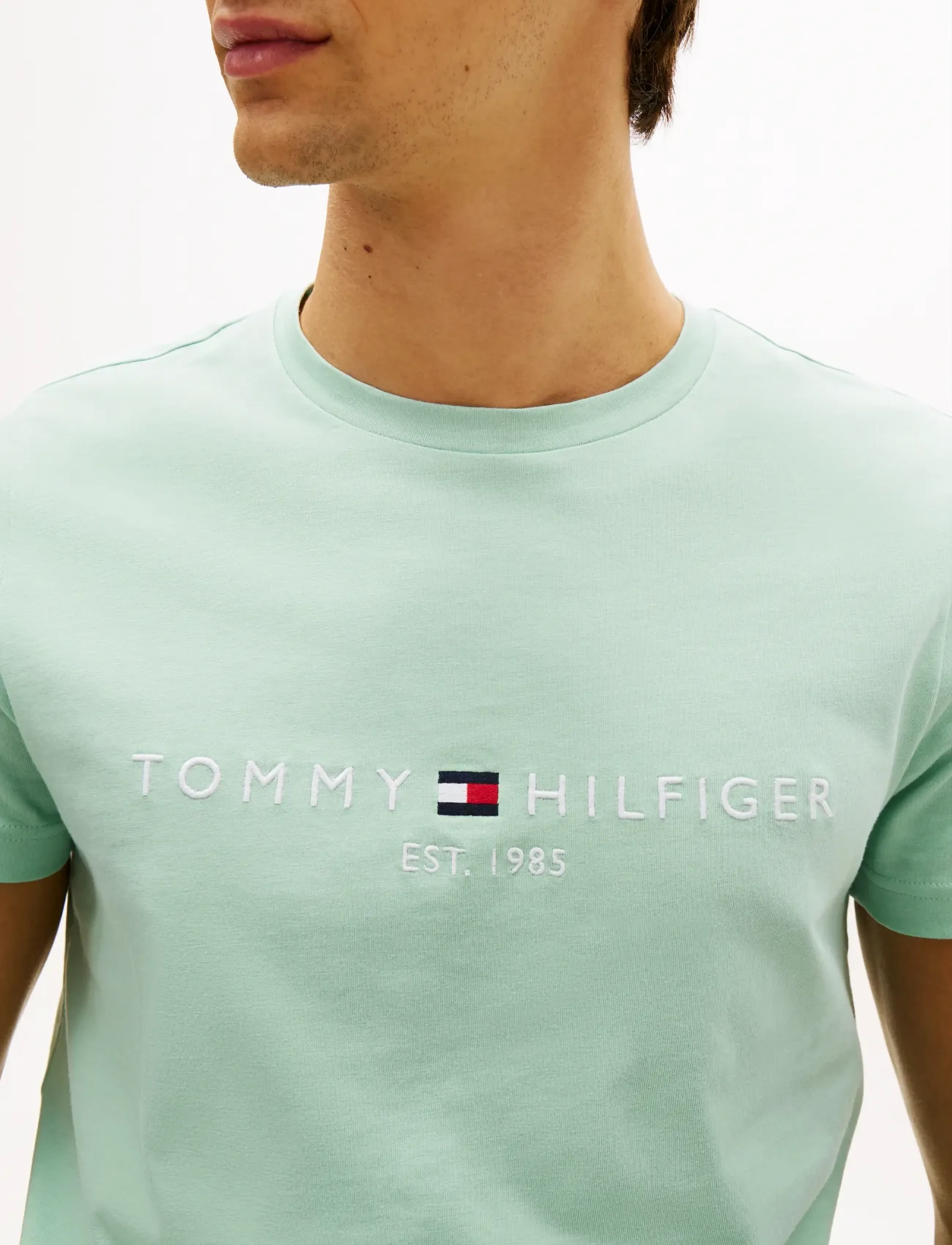 Tommy Hilfiger - TOMMY LOGO TEE - short-sleeved t-shirts - crushed mint - 4