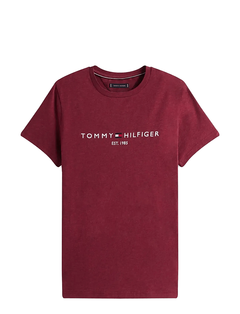 Tommy Hilfiger - TOMMY LOGO TEE - kortærmede t-shirts - deep rouge heather - 1