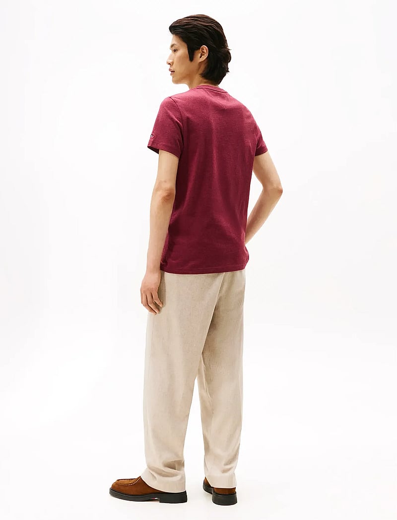 Tommy Hilfiger - TOMMY LOGO TEE - kortærmede t-shirts - deep rouge heather - 3