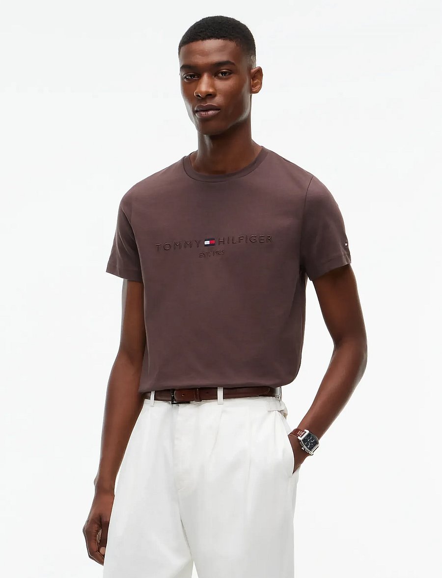 Tommy Hilfiger - TOMMY LOGO T-SHIRT - lühikeste varrukatega t-särgid - earthy brown tonal - 0
