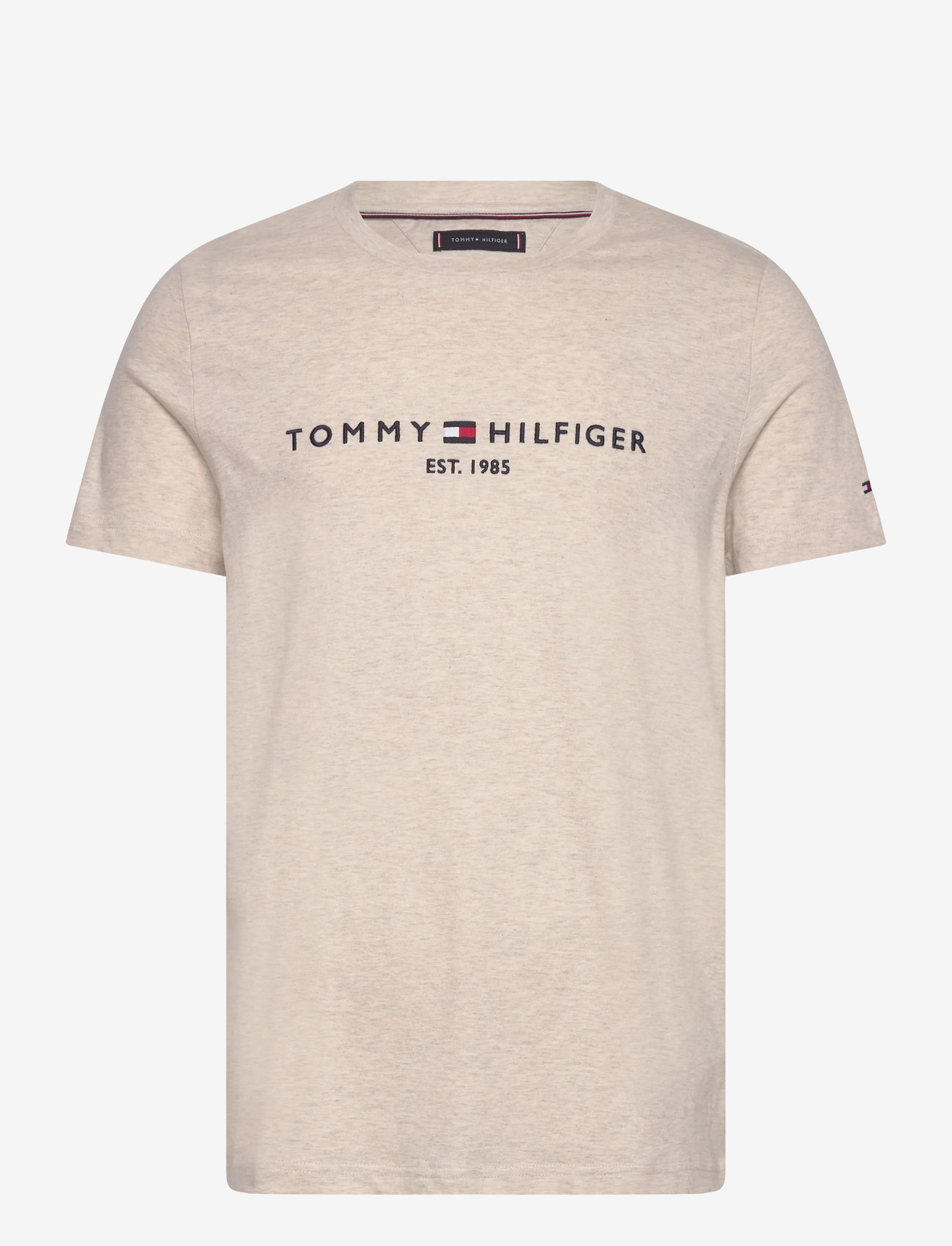 Tommy Hilfiger - TOMMY LOGO TEE - kortärmade t-shirts - heathered oatmilk - 1