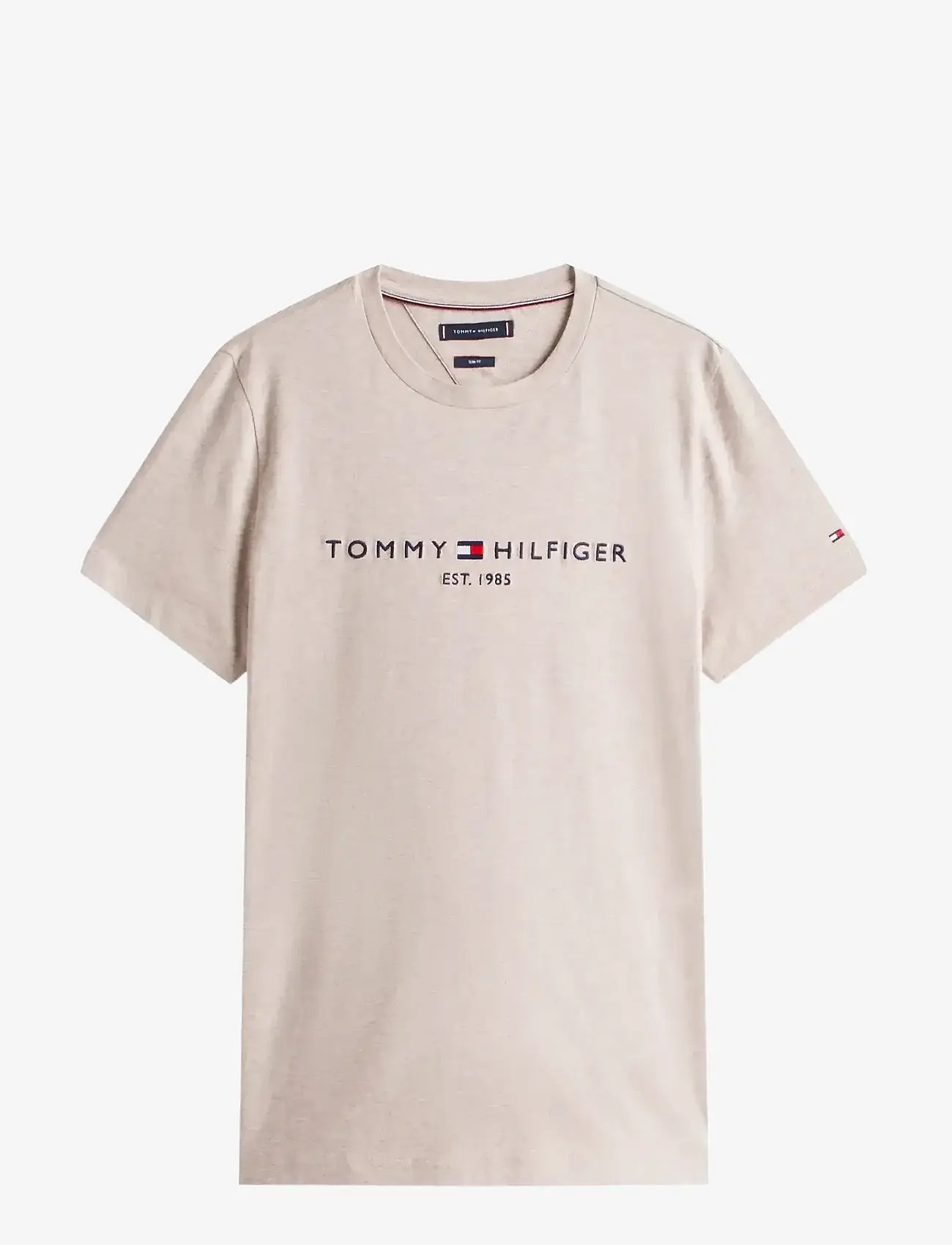 Tommy Hilfiger - TOMMY LOGO TEE - kortärmade t-shirts - heathered pebble - 1