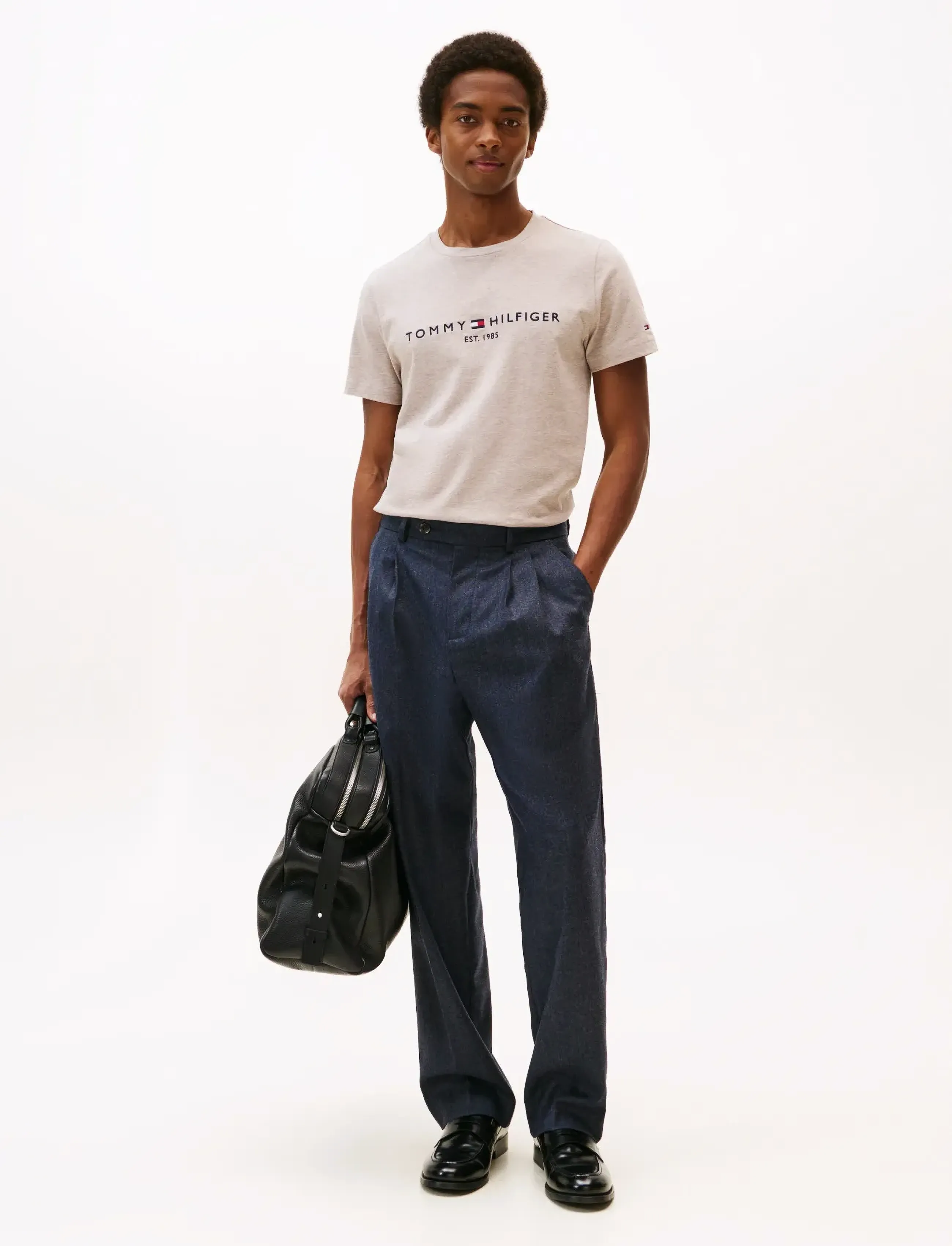 Tommy Hilfiger - TOMMY LOGO TEE - kurzärmelig - heathered pebble - 2
