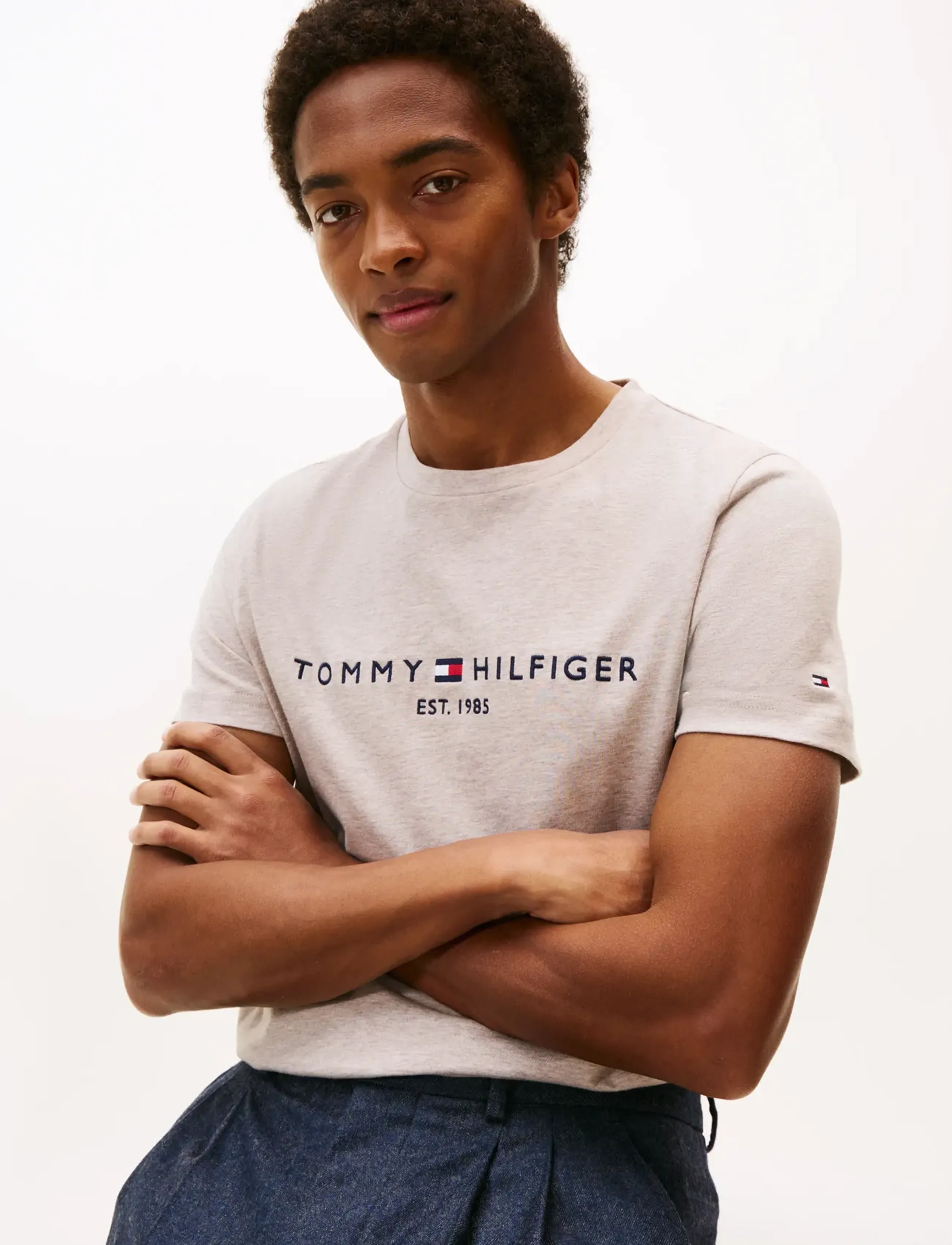 Tommy Hilfiger - TOMMY LOGO TEE - kurzärmelig - heathered pebble - 4