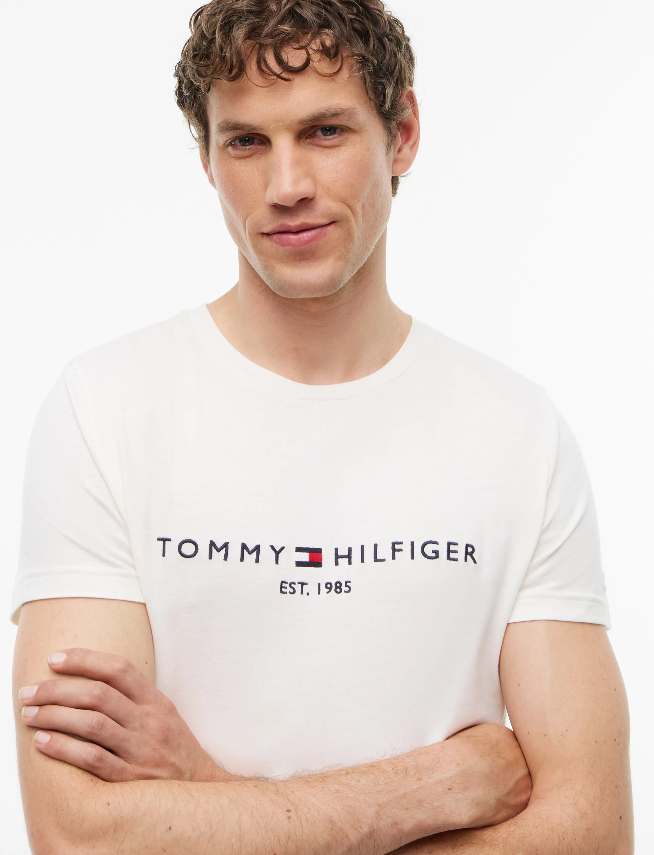 Tommy Hilfiger - TOMMY LOGO TEE - kurzärmelige t-shirts - ivory petal tonal - 3