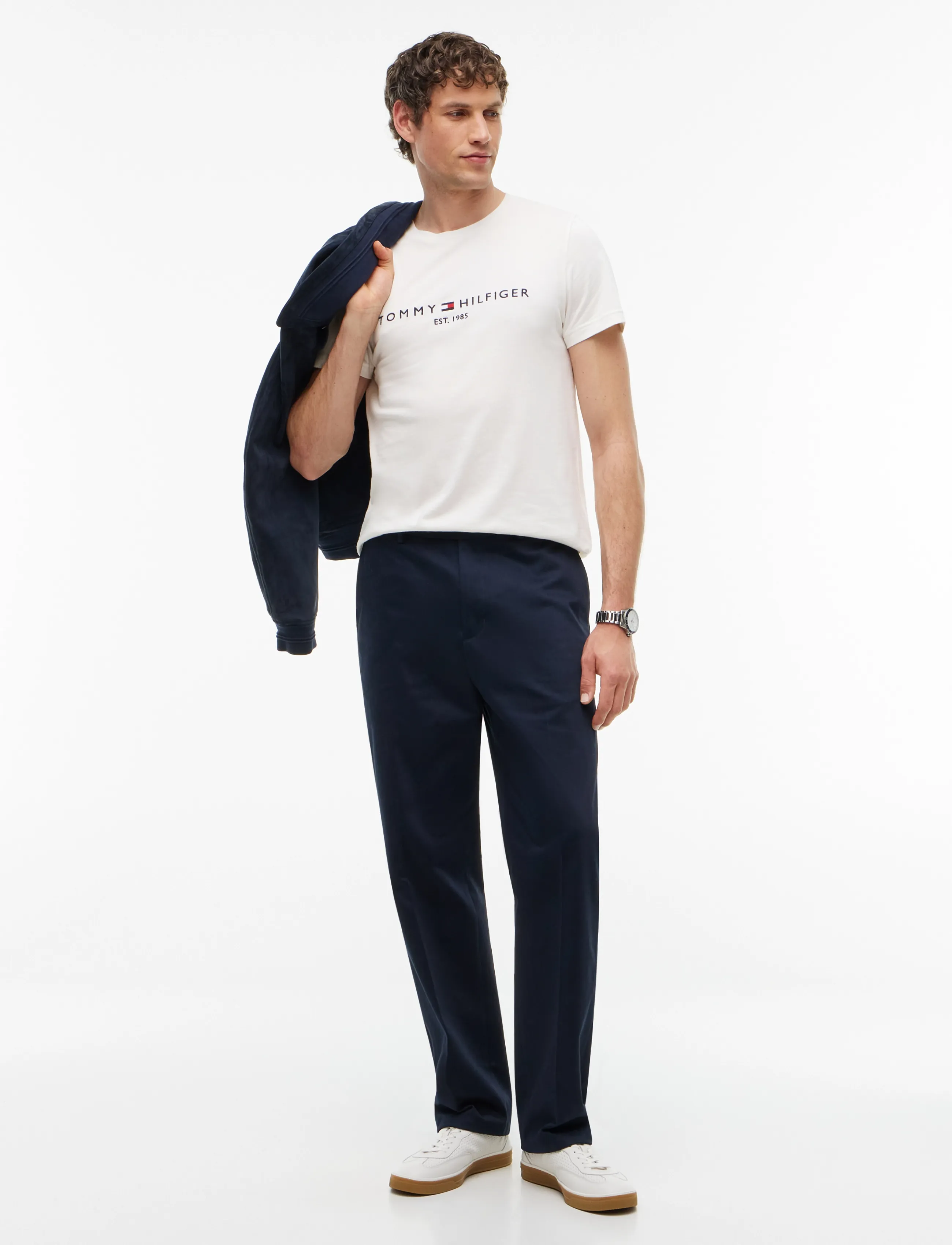 Tommy Hilfiger - TOMMY LOGO TEE - kurzärmelige t-shirts - ivory petal tonal - 4