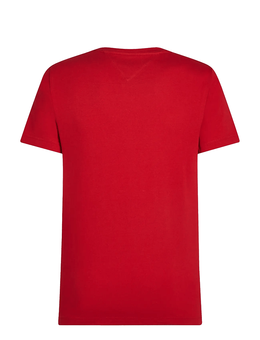 Tommy Hilfiger - TOMMY LOGO TEE - kurzärmelige t-shirts - medium red white - 1
