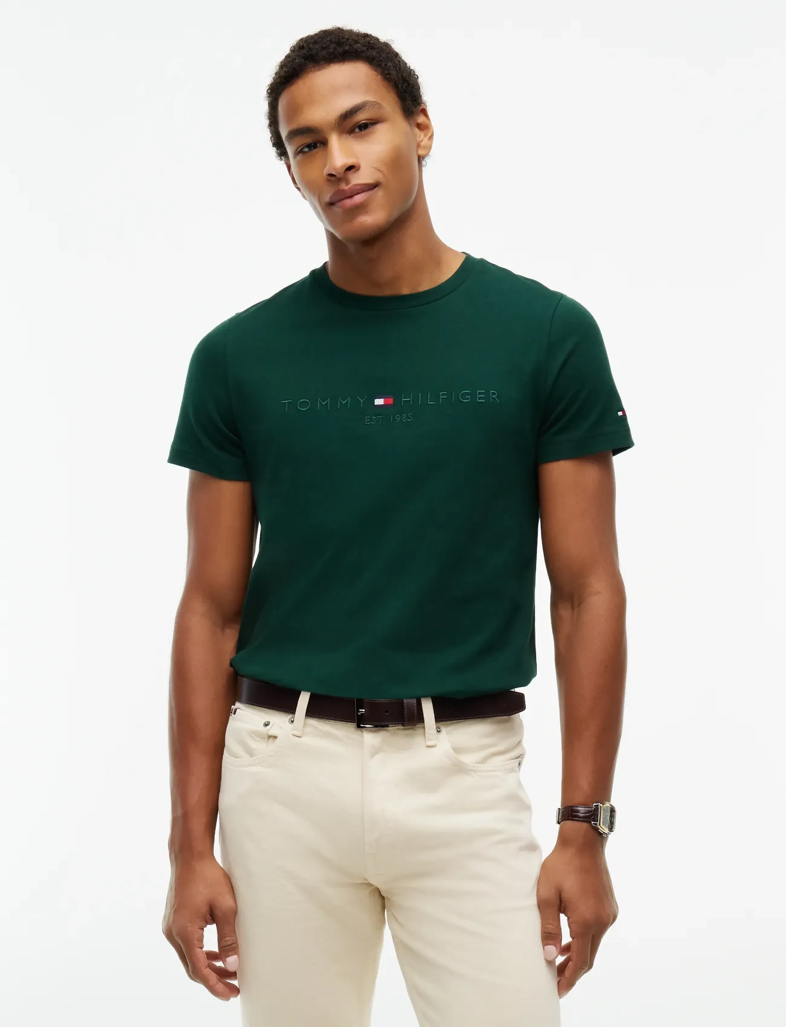 Tommy Hilfiger TOMMY LOGO T-SHIRT - Lühikeste varrukatega T-särgid - NOCTURNAL GREEN  TONAL / green