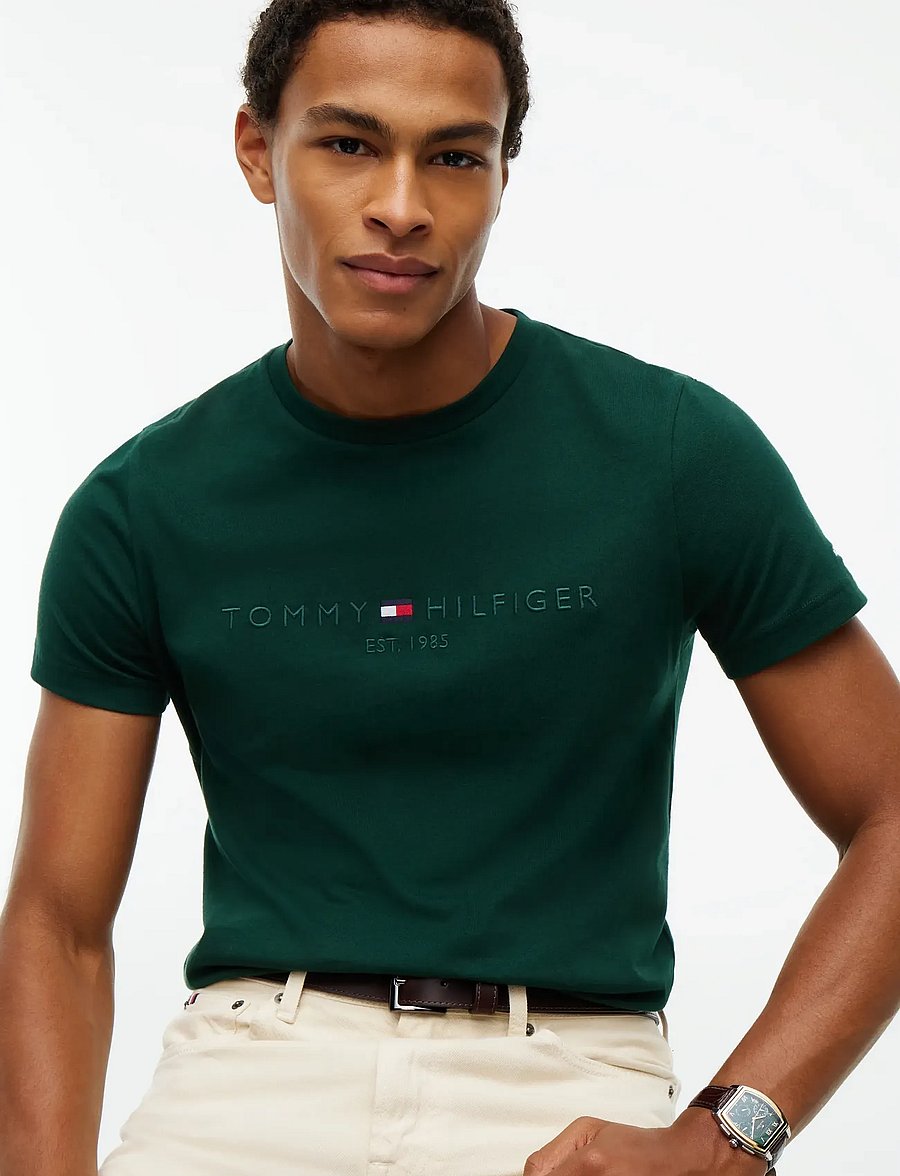 Tommy Hilfiger - TOMMY LOGO T-SHIRT - lühikeste varrukatega t-särgid - nocturnal green tonal - 3