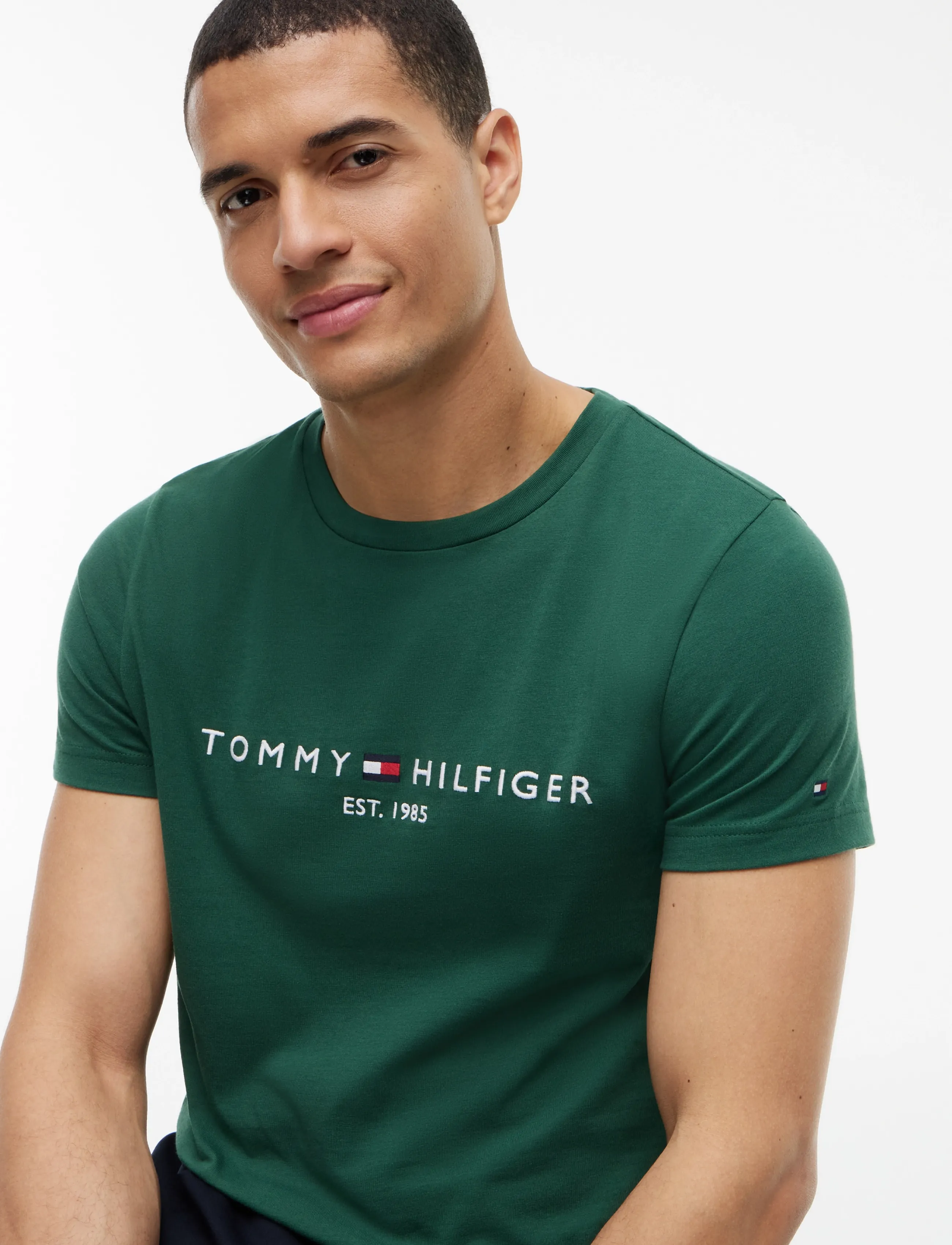 Tommy Hilfiger - TOMMY LOGO TEE - kortærmede t-shirts - ornamental green - 3