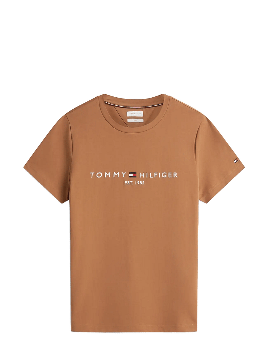 Tommy Hilfiger - TOMMY LOGO TEE - kurzärmelige t-shirts - timeless tawny - 1
