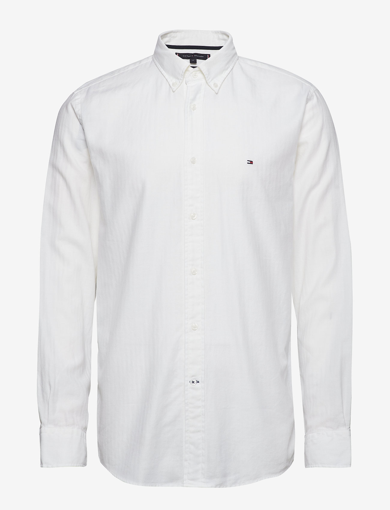 BASIC HERRINGBONE SHIRT - SNOW WHITE