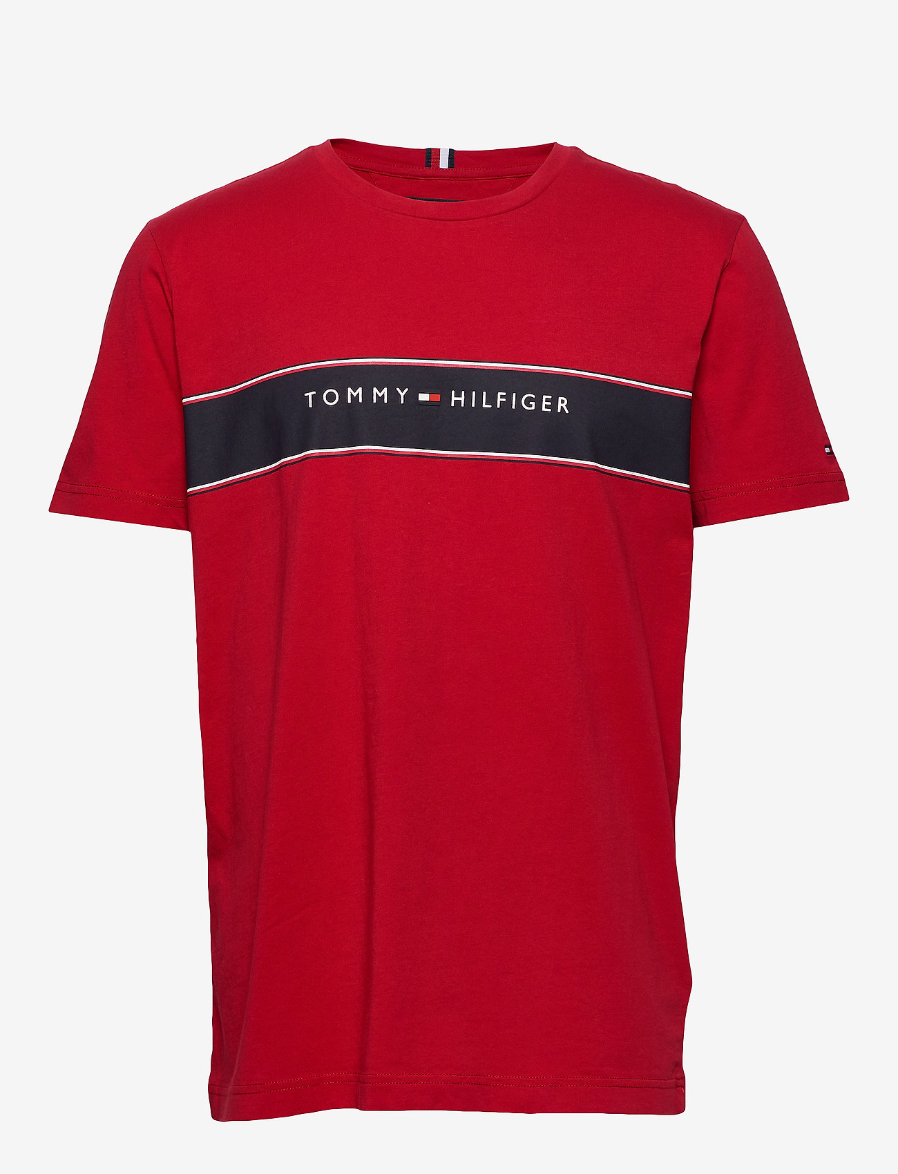 Tommy Hilfiger - LOGO CHEST STRIPE TE - primary red - 0