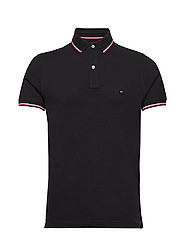 CORE TOMMY TIPPED SLIM POLO - BLACK
