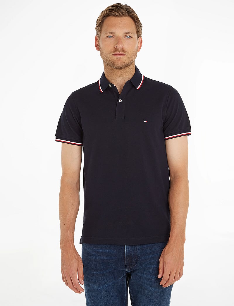 Tommy Hilfiger - CORE TOMMY TIPPED SLIM POLO - kurzärmelig - desert sky - 0