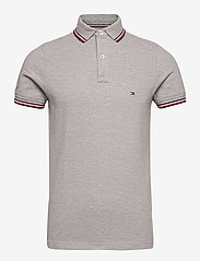 CORE TOMMY TIPPED SLIM POLO - MEDIUM GREY HEATHER