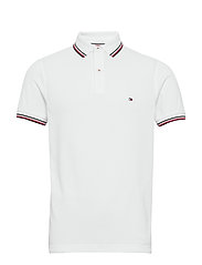 CORE TOMMY TIPPED SLIM POLO - WHITE