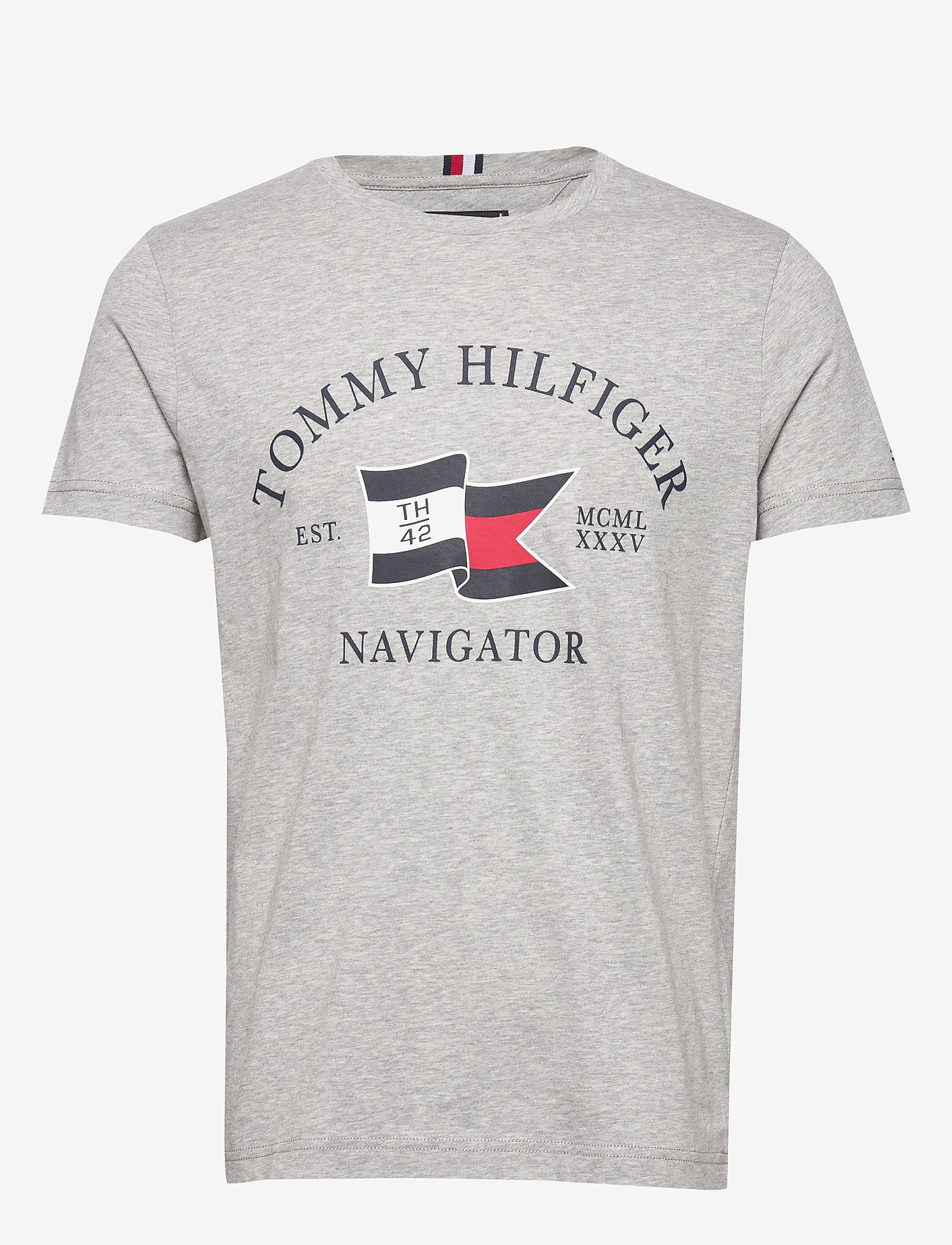 FOLDED FLAG TEE - MEDIUM GREY HEATHER