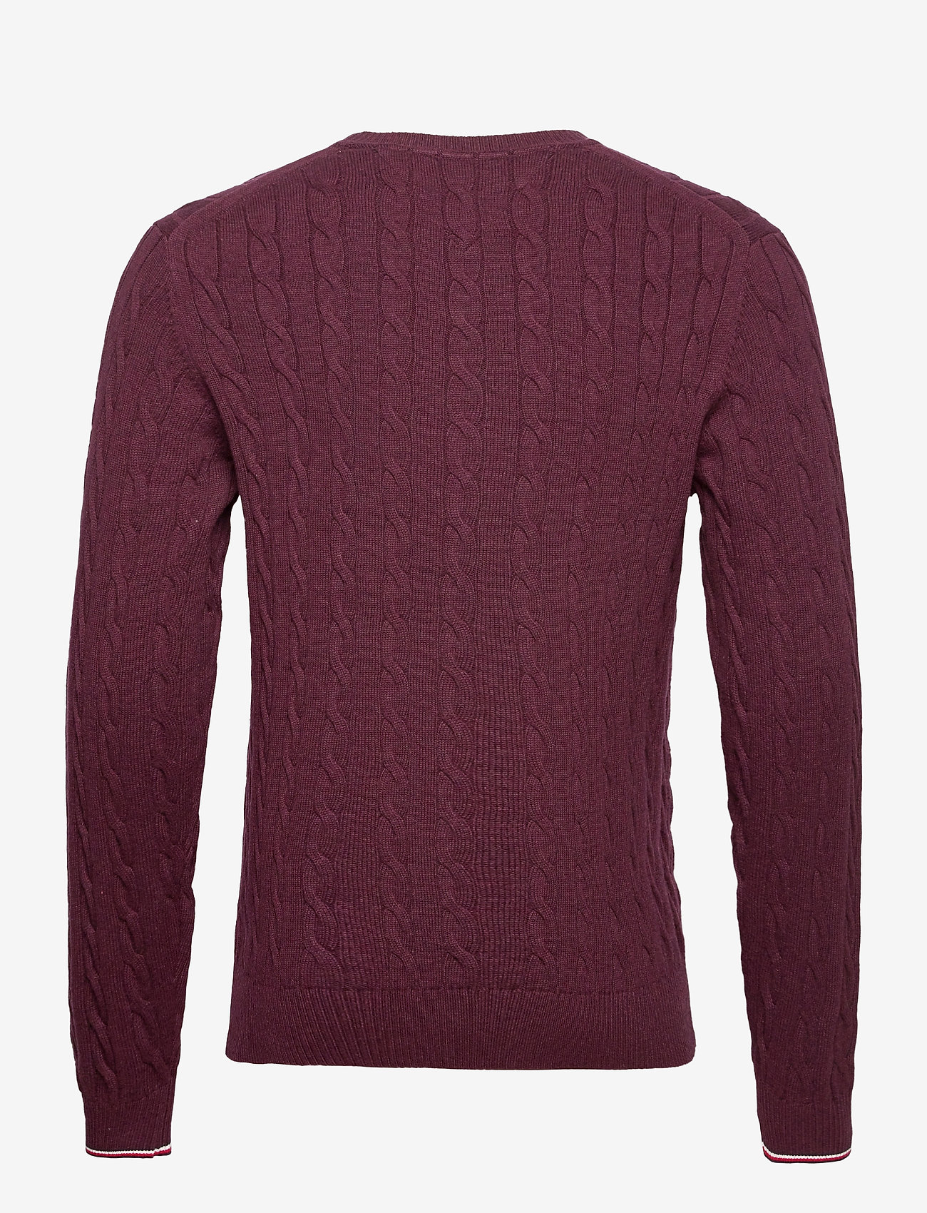 Tommy Hilfiger - ORGANIC COTTON CABLE CREW NECK - deep burgundy heather - 1