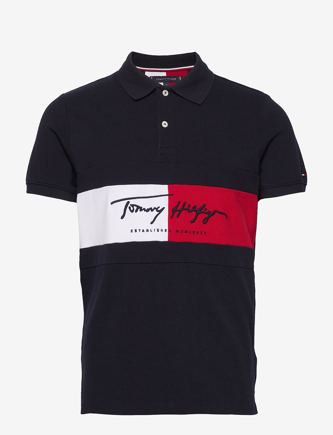 Tommy Hilfiger - AUTOGRAPH FLAG SLIM POLO - desert sky - 0