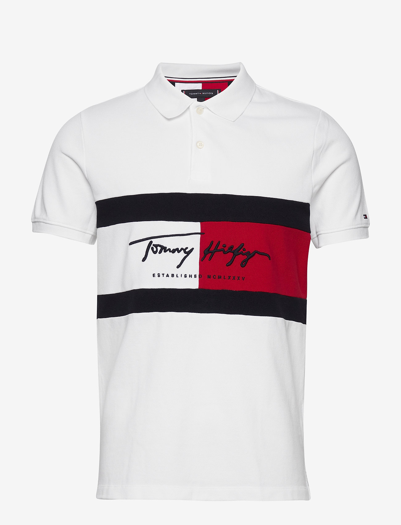 AUTOGRAPH FLAG SLIM POLO - WHITE
