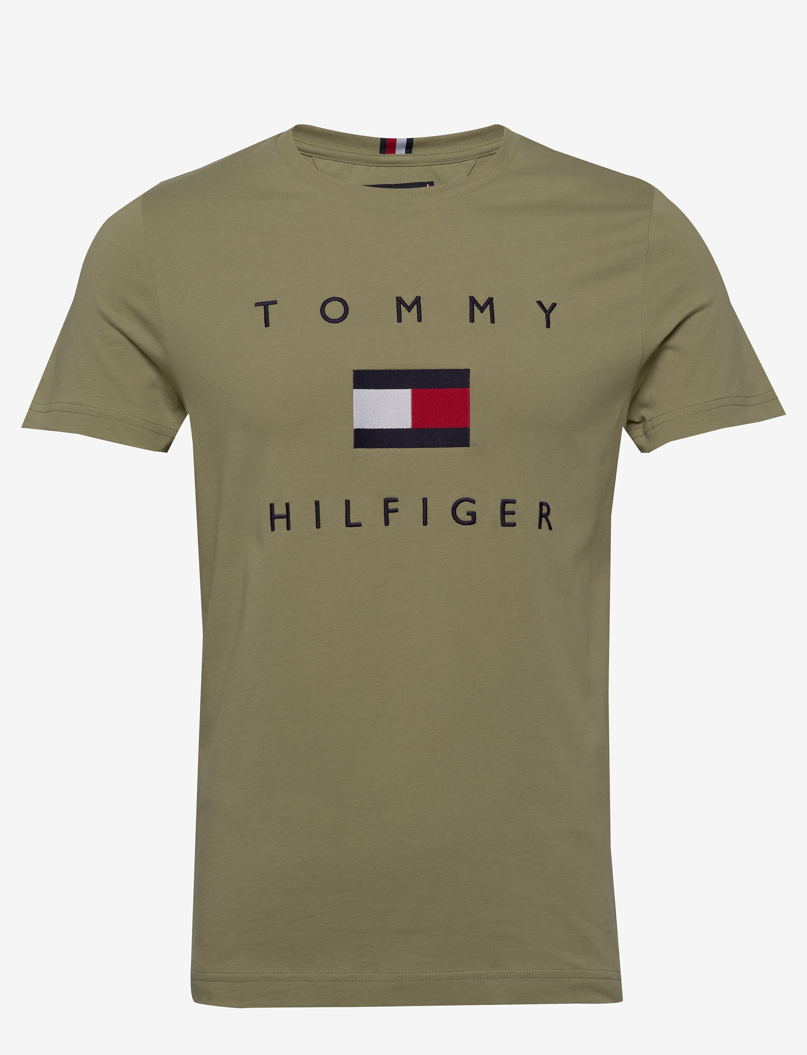 Tommy Hilfiger - TOMMY FLAG HILFIGER TEE - faded olive - 0