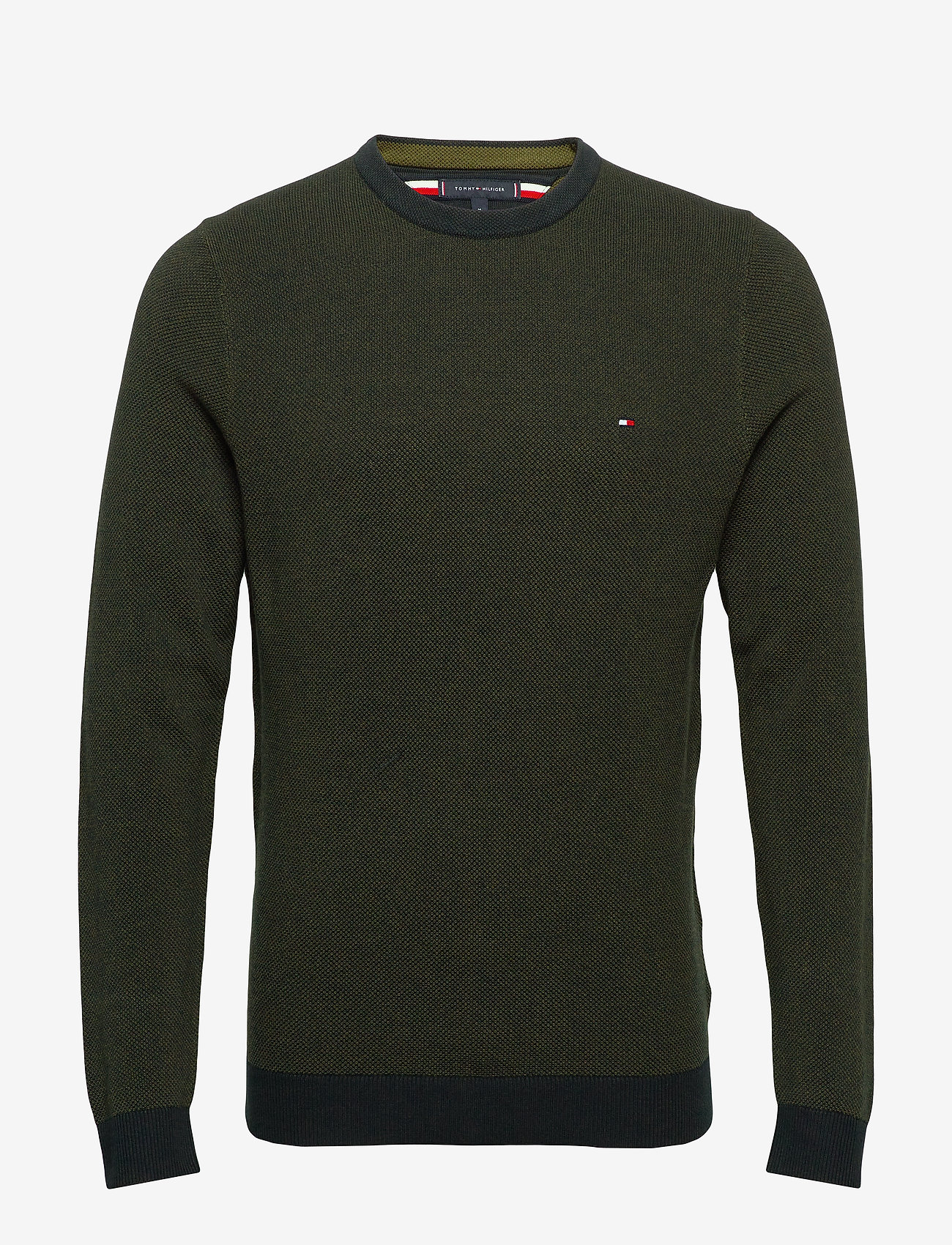 Tommy Hilfiger - MOULINE STRUCTURE CREW NECK - camo green - 0