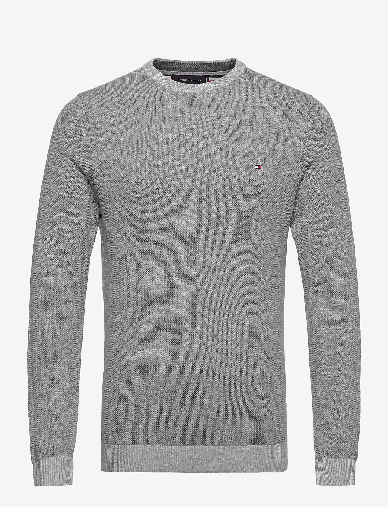 MOULINE STRUCTURE CREW NECK - DARK GREY HEATHER