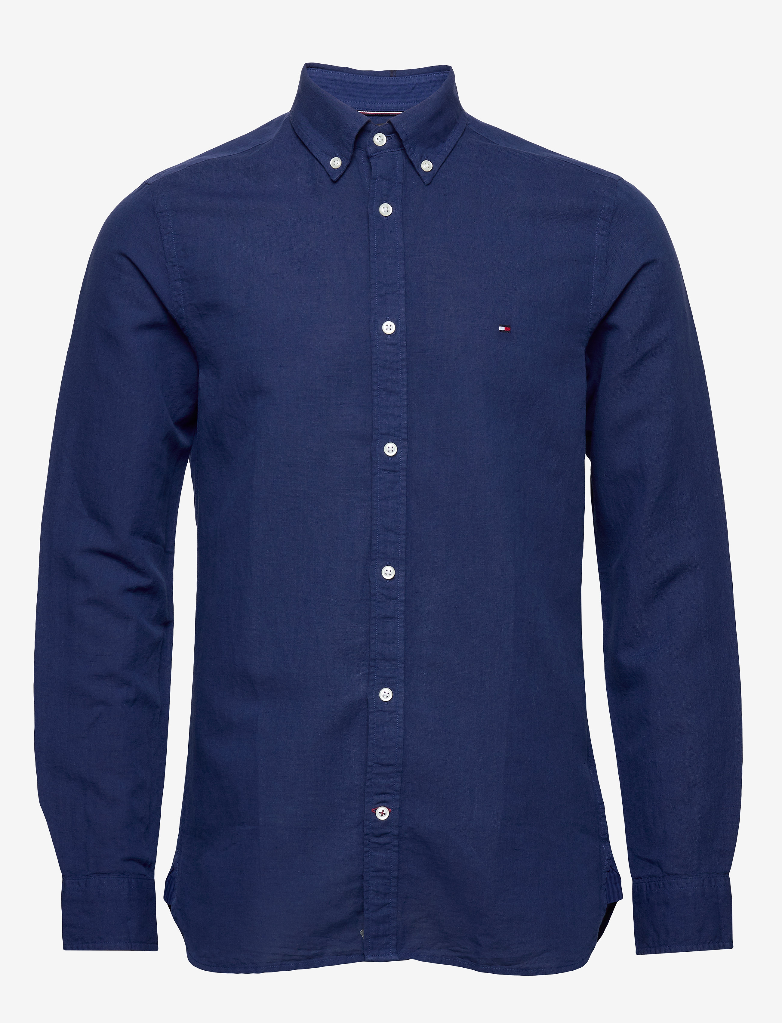 Tommy Hilfiger - SLIM GARMENT DYED CO/LI SHIRT - blue ink - 0