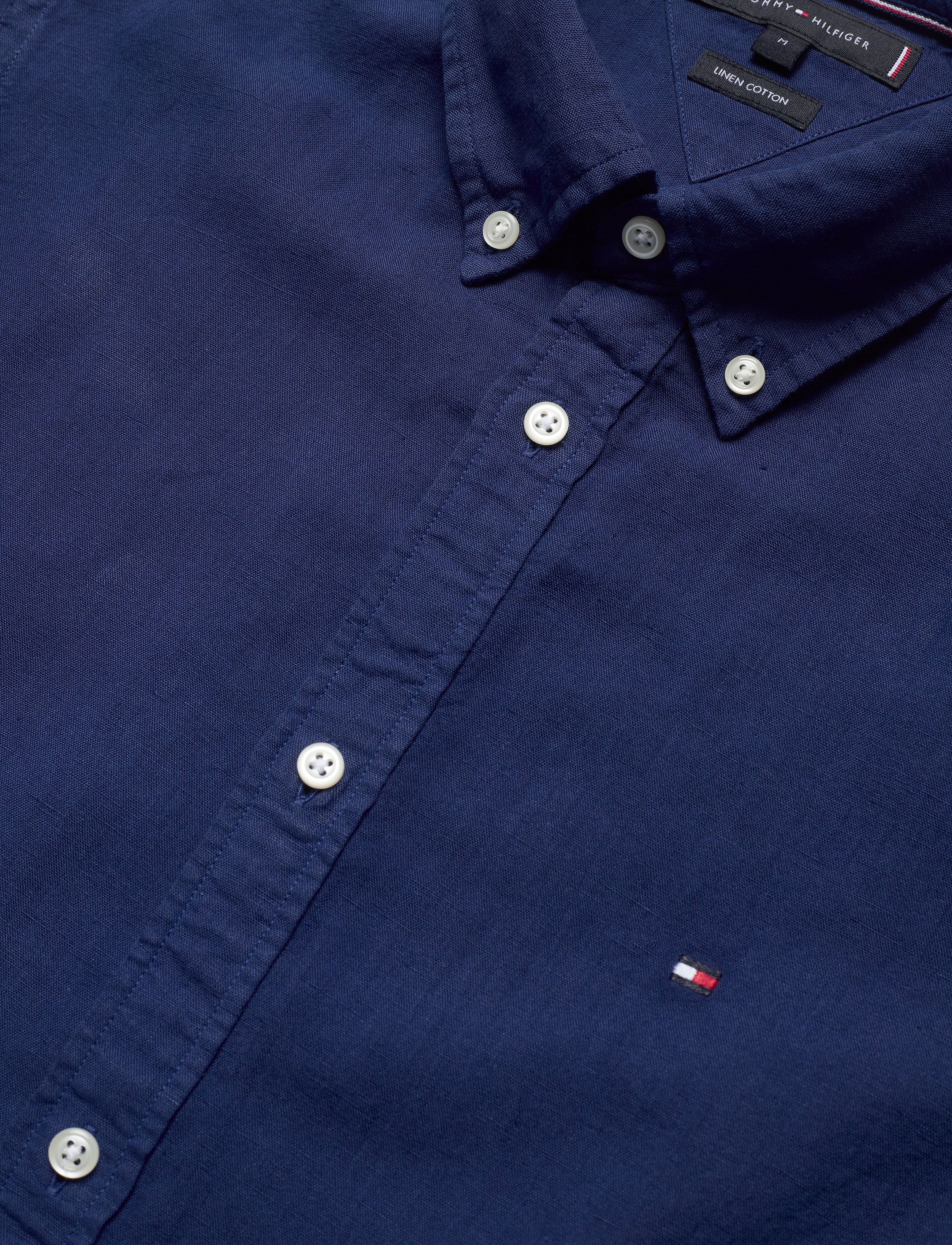 Tommy Hilfiger - SLIM GARMENT DYED CO/LI SHIRT - blue ink - 3
