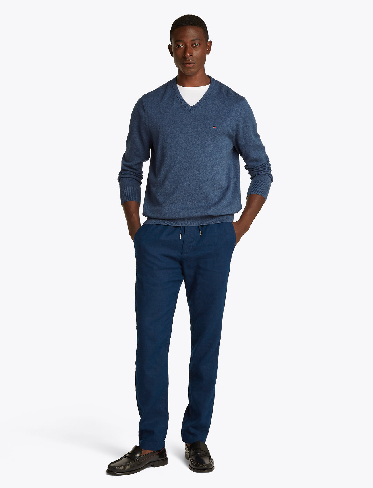 Tommy Hilfiger - ESSENTIAL COTTON V NECK - v-ausschnitt - aegean sea heather - 5