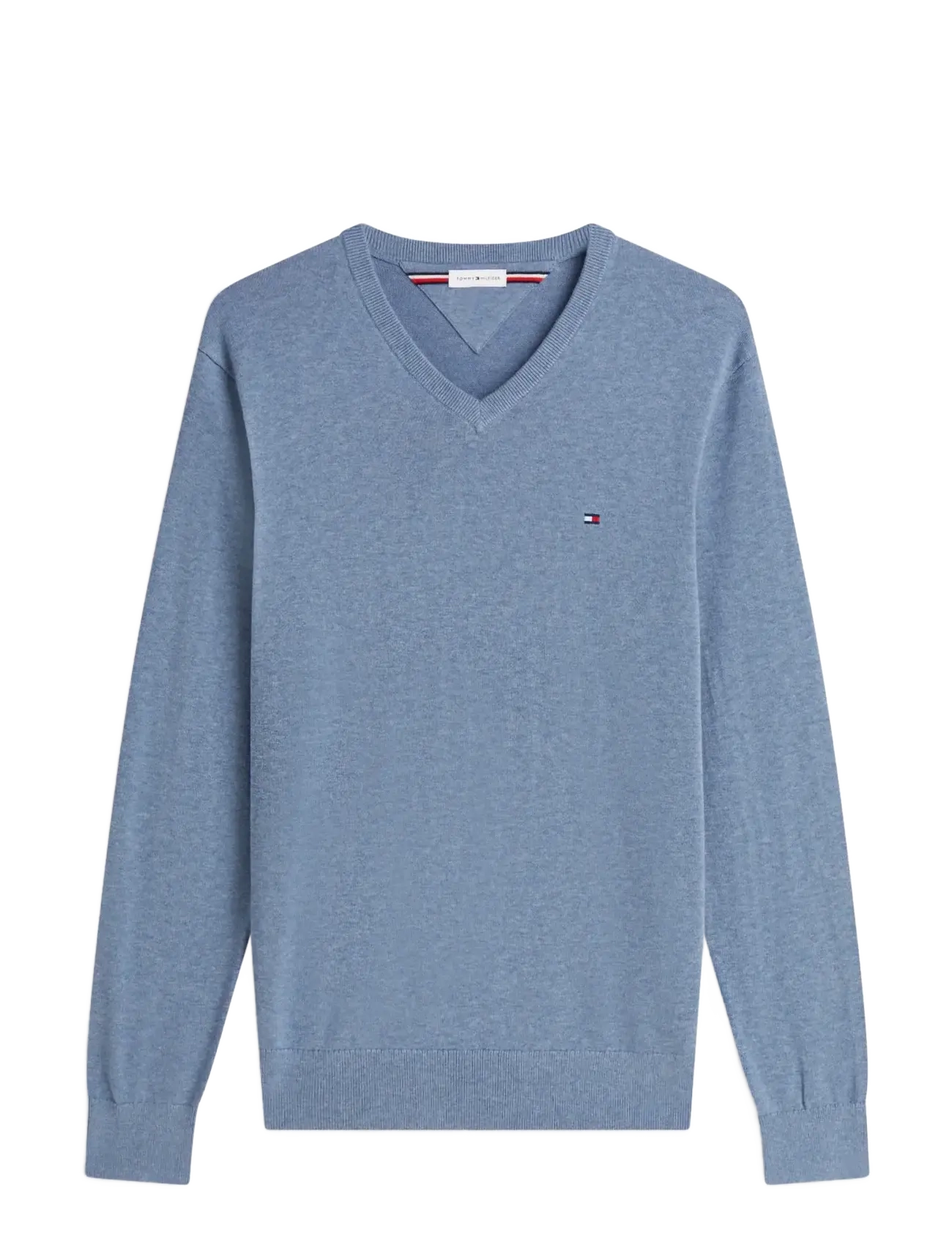 Tommy Hilfiger ESSENTIAL COTTON V NECK - Strik med v-hals - BRISK BLUE HEATHER / blue