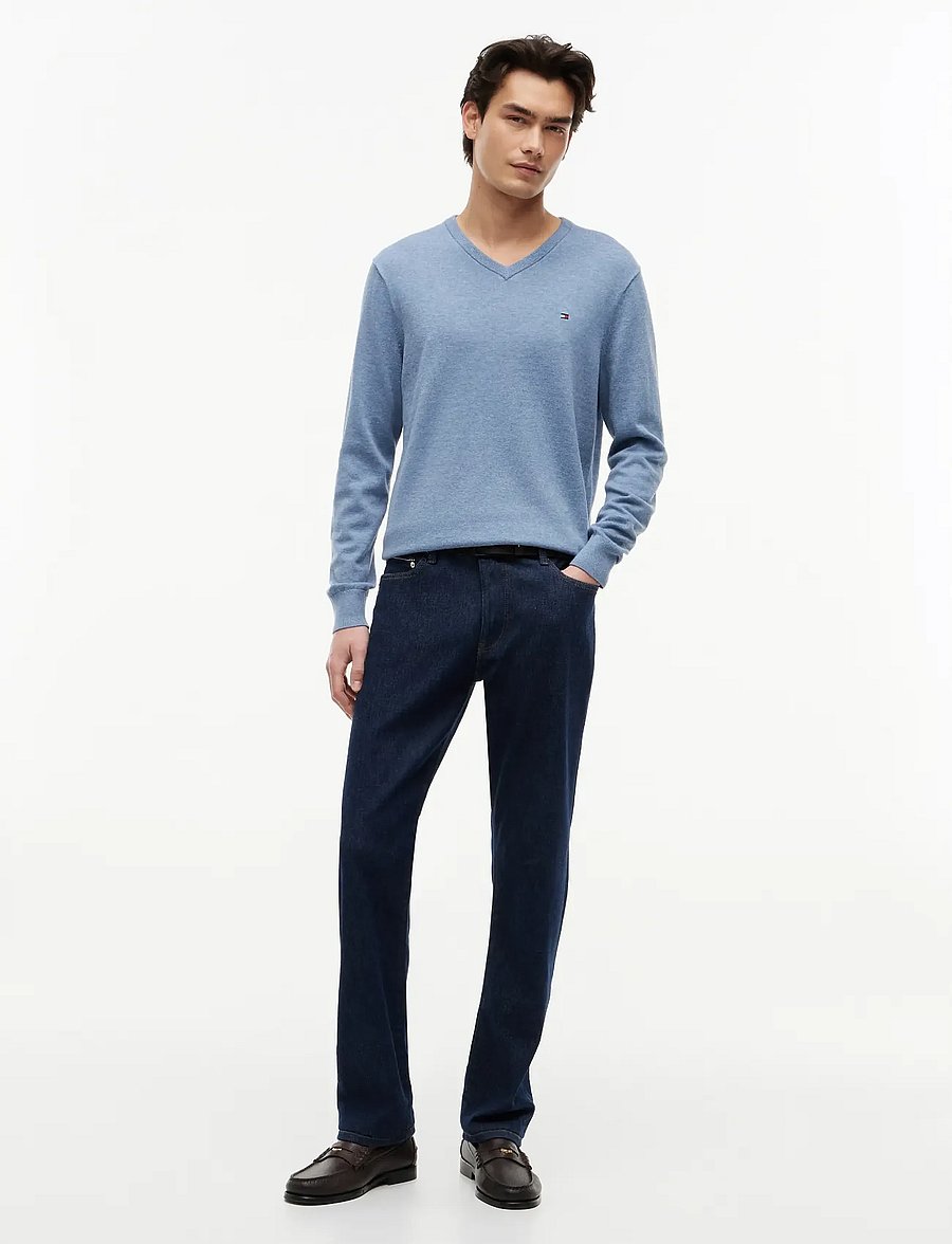 Tommy Hilfiger - ESSENTIAL COTTON V NECK - v-ausschnitt - brisk blue heather - 4