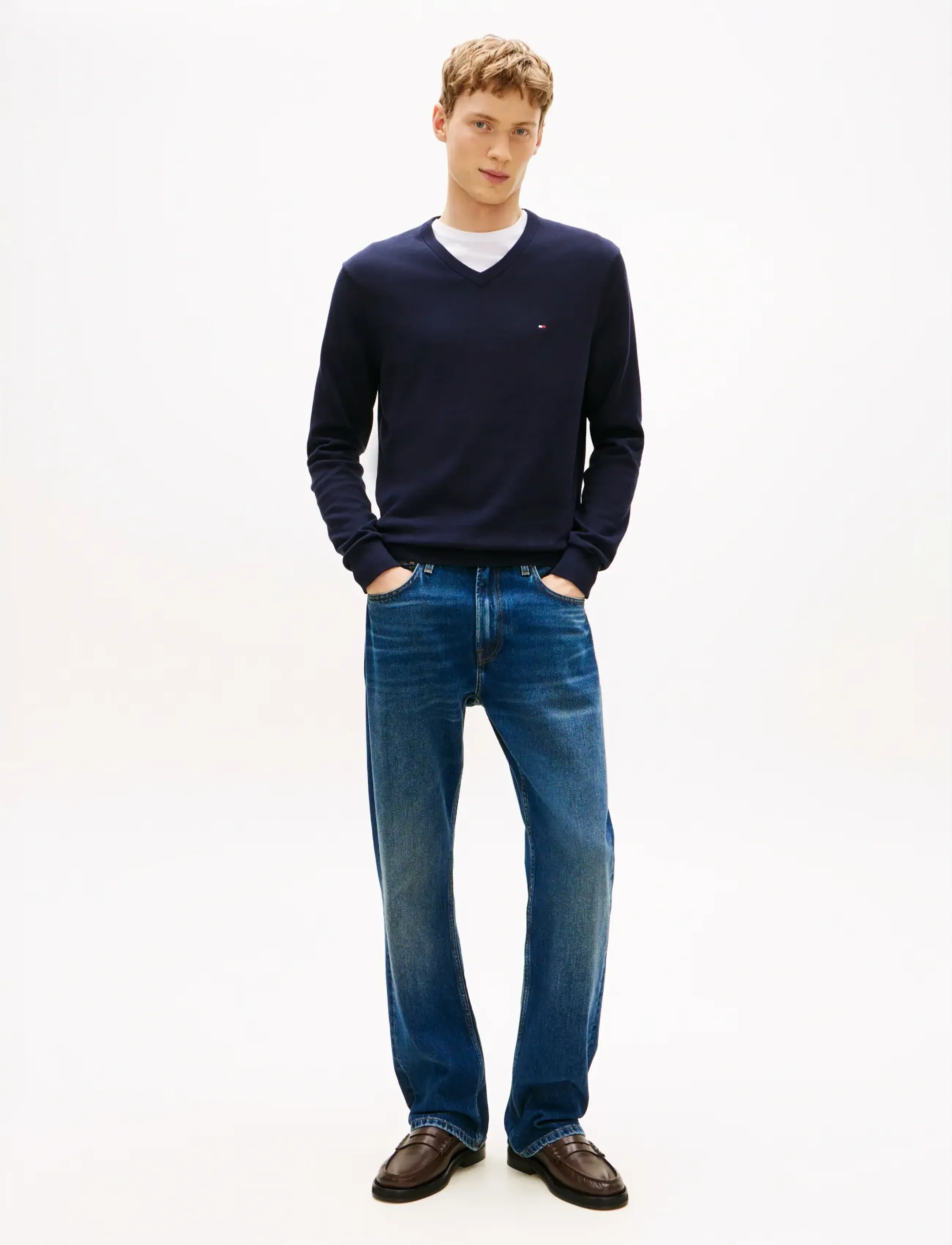 Tommy Hilfiger - ESSENTIAL COTTON V NECK - v-necks - desert sky - 4