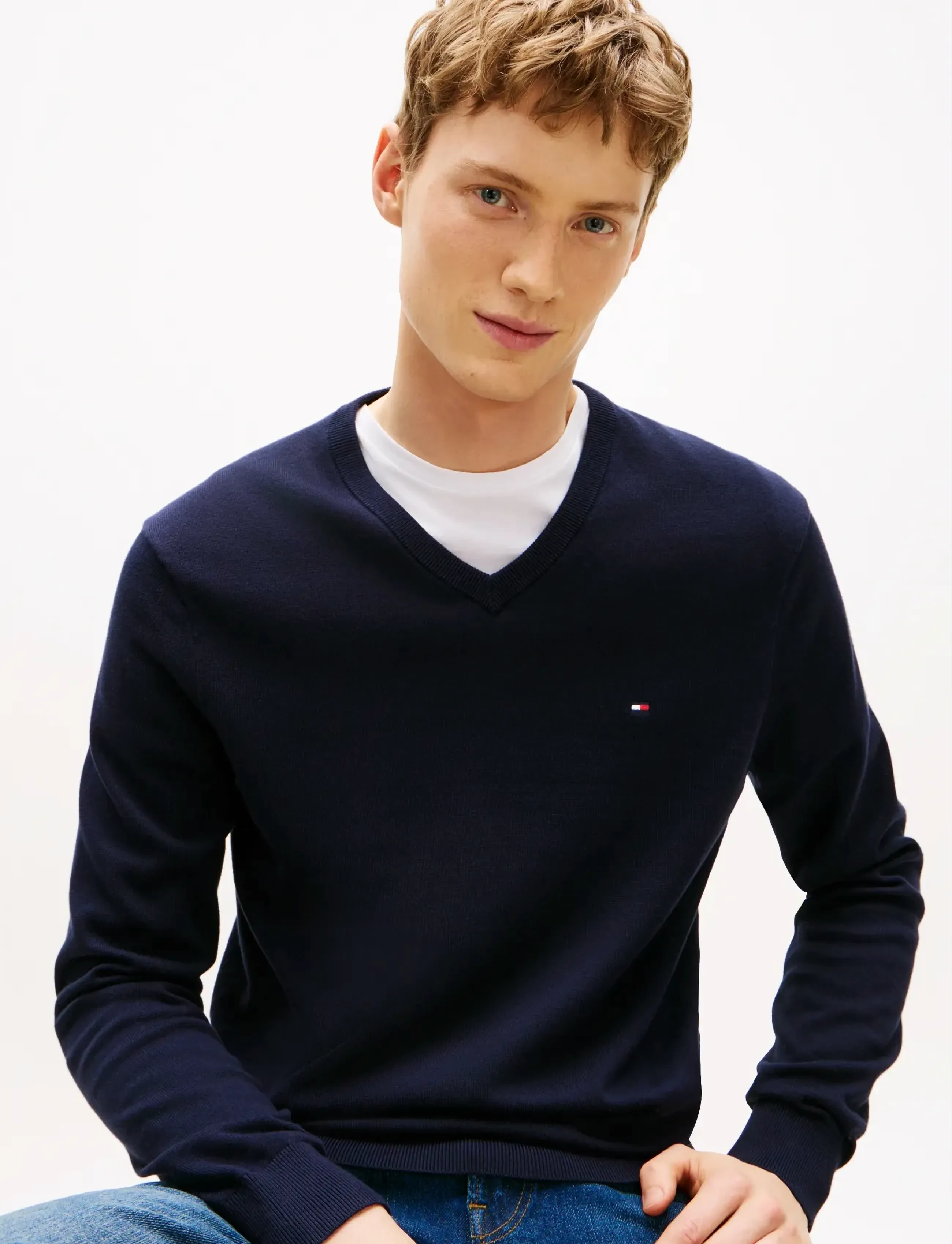 Tommy Hilfiger - ESSENTIAL COTTON V NECK - v-necks - desert sky - 5